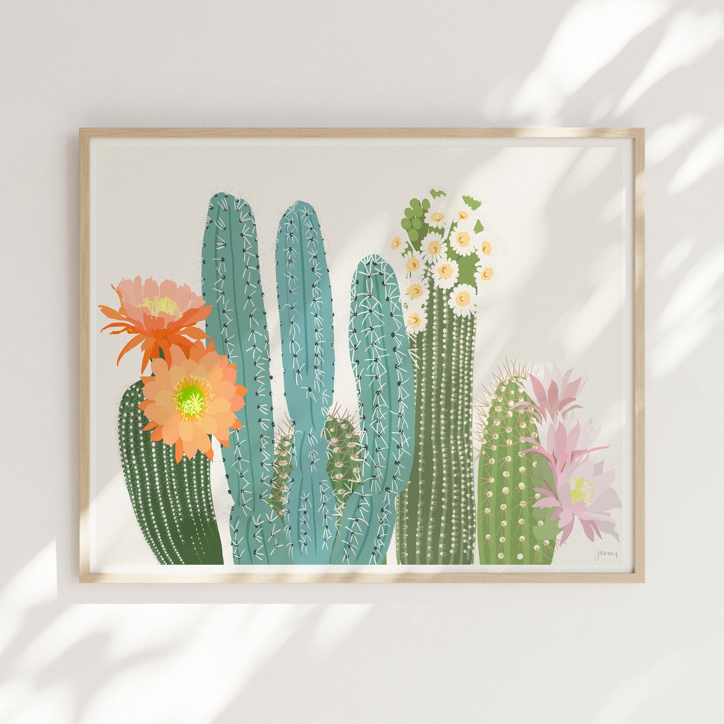 Cactus Flowers Art Print - Unframed or Framed - 211203