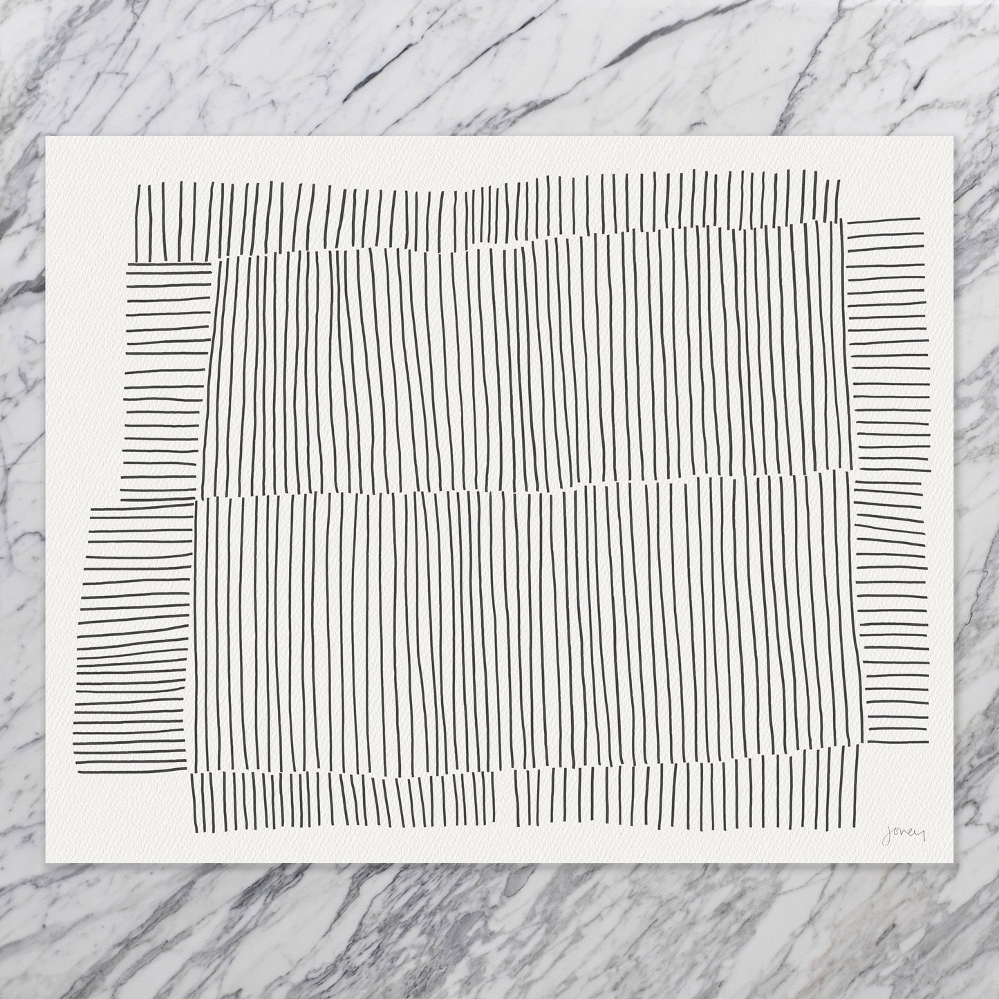 Lined Abstract Art Print - Unframed and Framed -181017