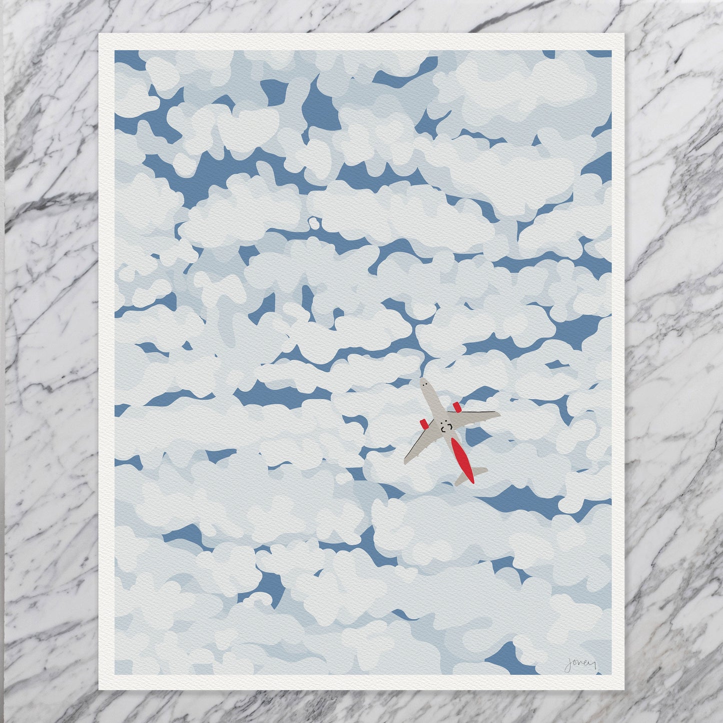 Airplane Overhead Art Print - Unframed or Framed - 140130