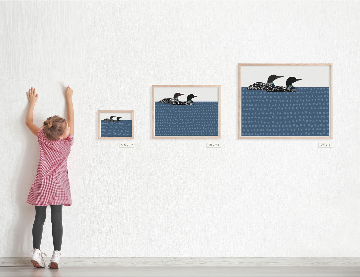 Swimming Loons Art Print - Unframed or Framed - 250226