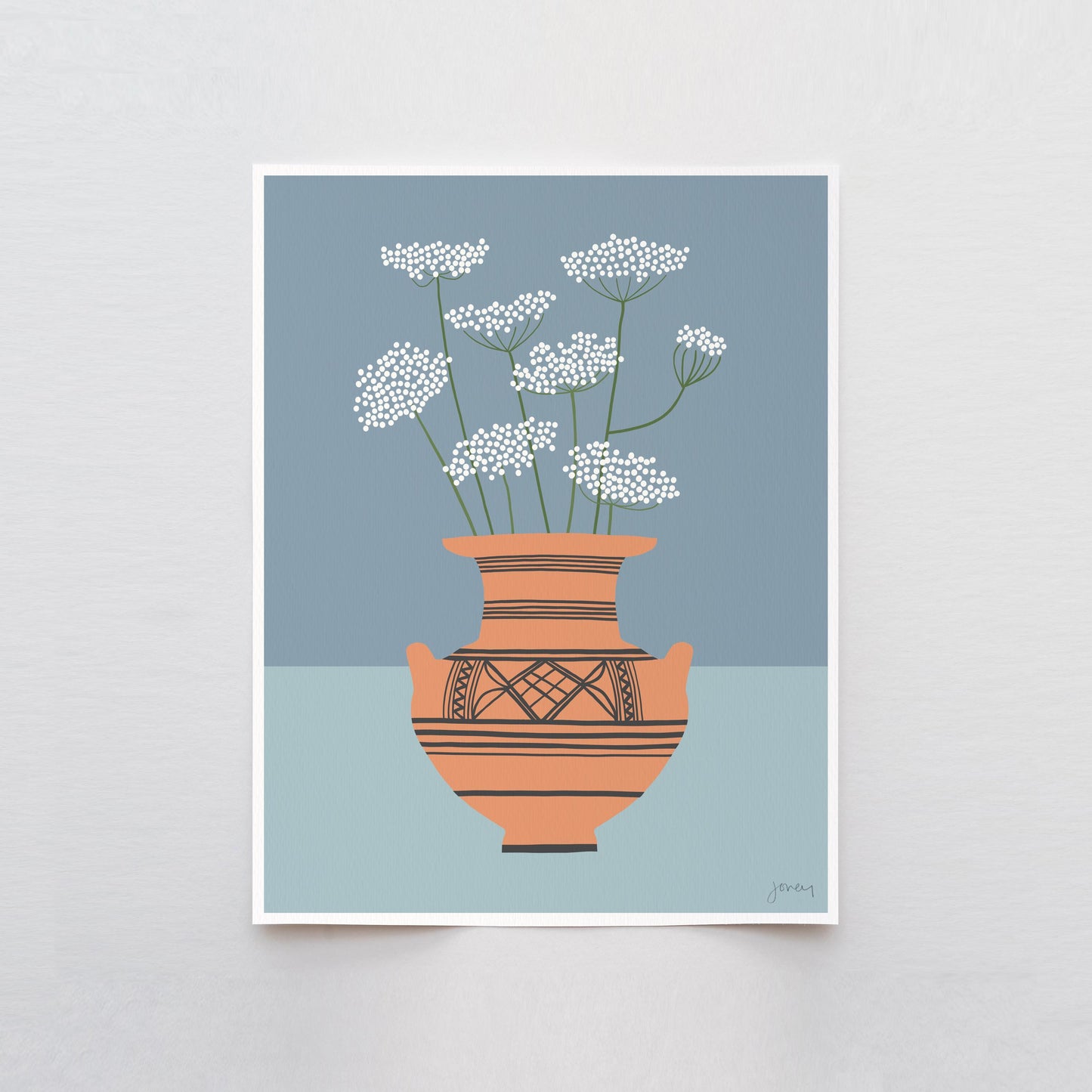 Queen Anne's Lace in a Greek Vase Art Print - Signed - 260803