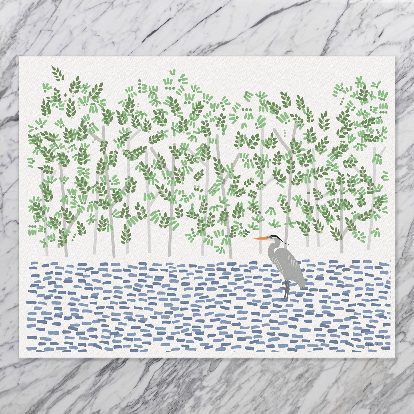 Great Blue Heron and Mangrove Art Print - Unframed or Framed - 250403