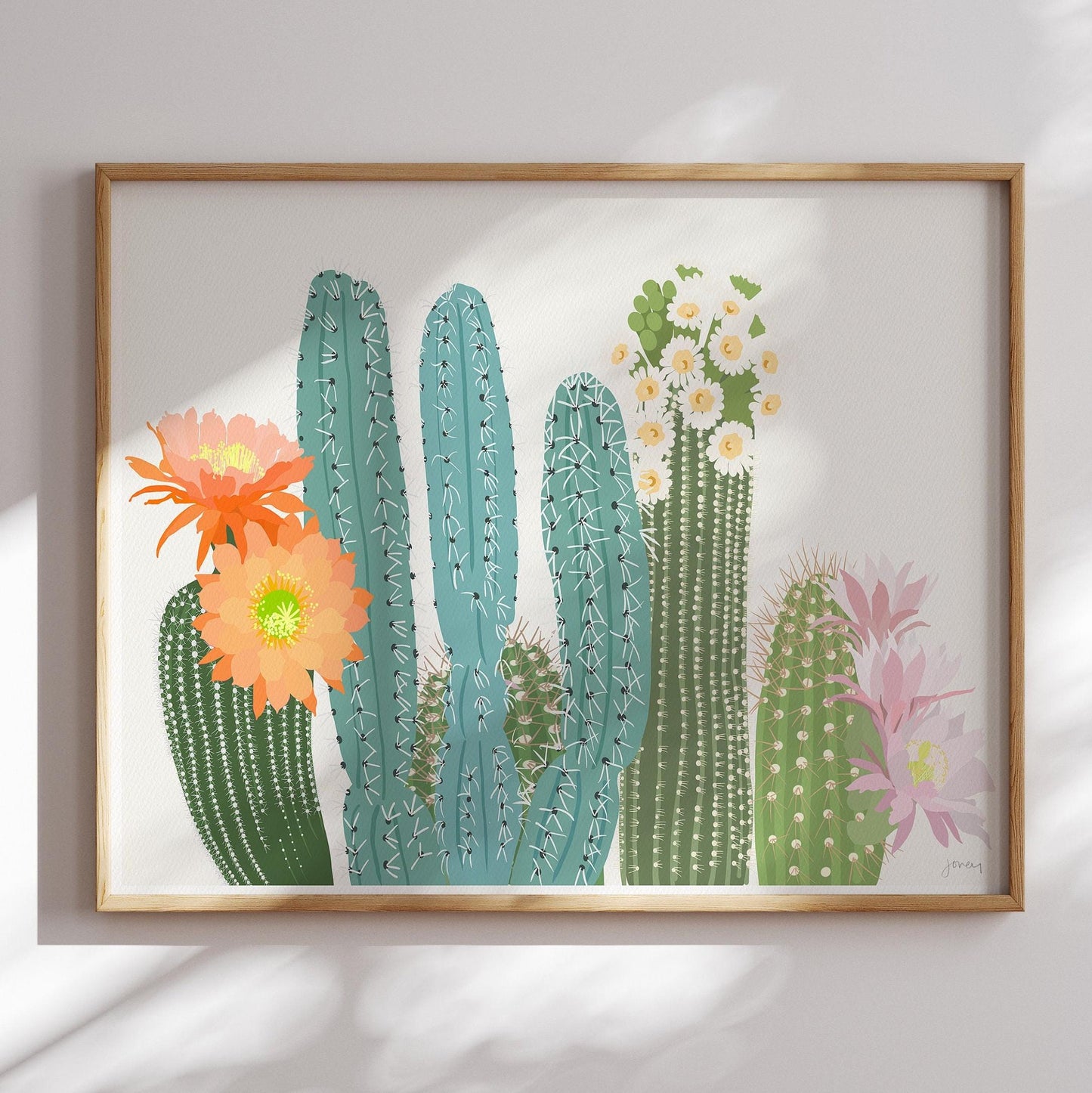 Cactus Flowers Art Print - Unframed or Framed - 211203