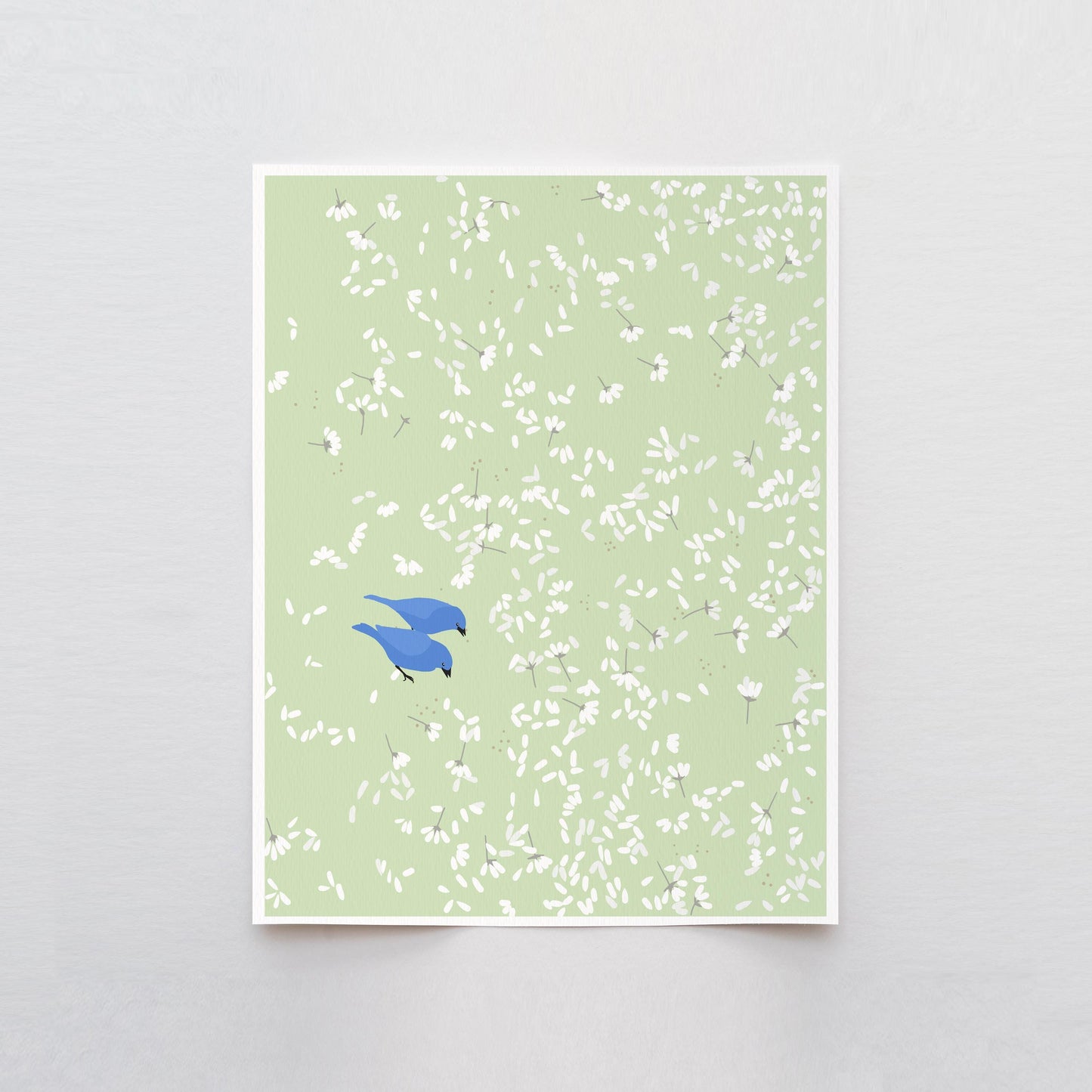 Cherry Blossoms and Blue Birds Art Print - Unframed or Framed - 150423