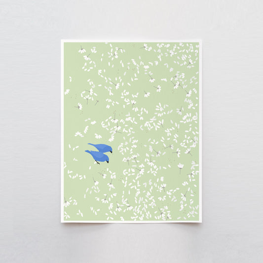 Cherry Blossoms and Blue Birds Art Print - Unframed or Framed - 150423