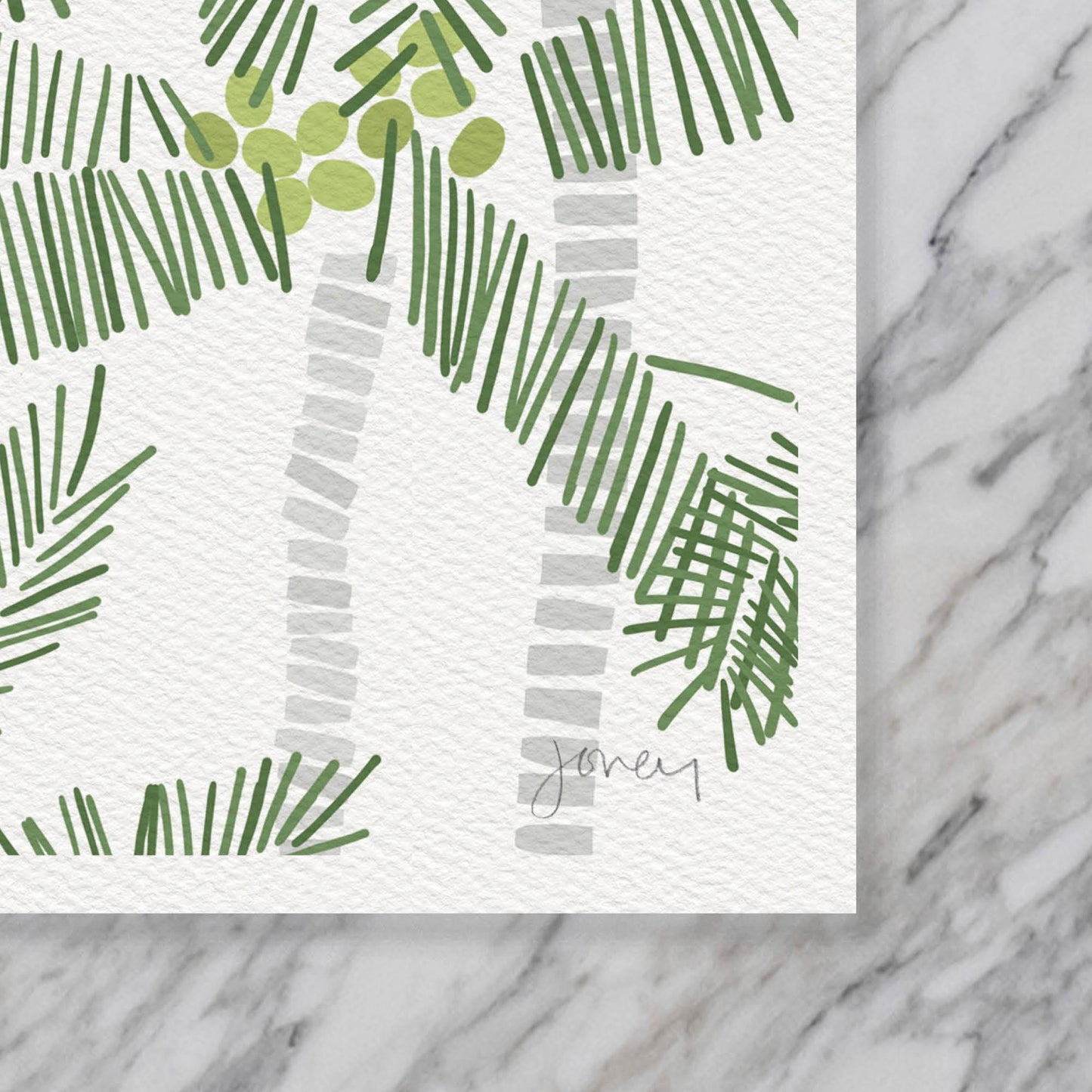 Vervet Monkeys in Palm Trees Art Print - Unframed or Framed - 250316