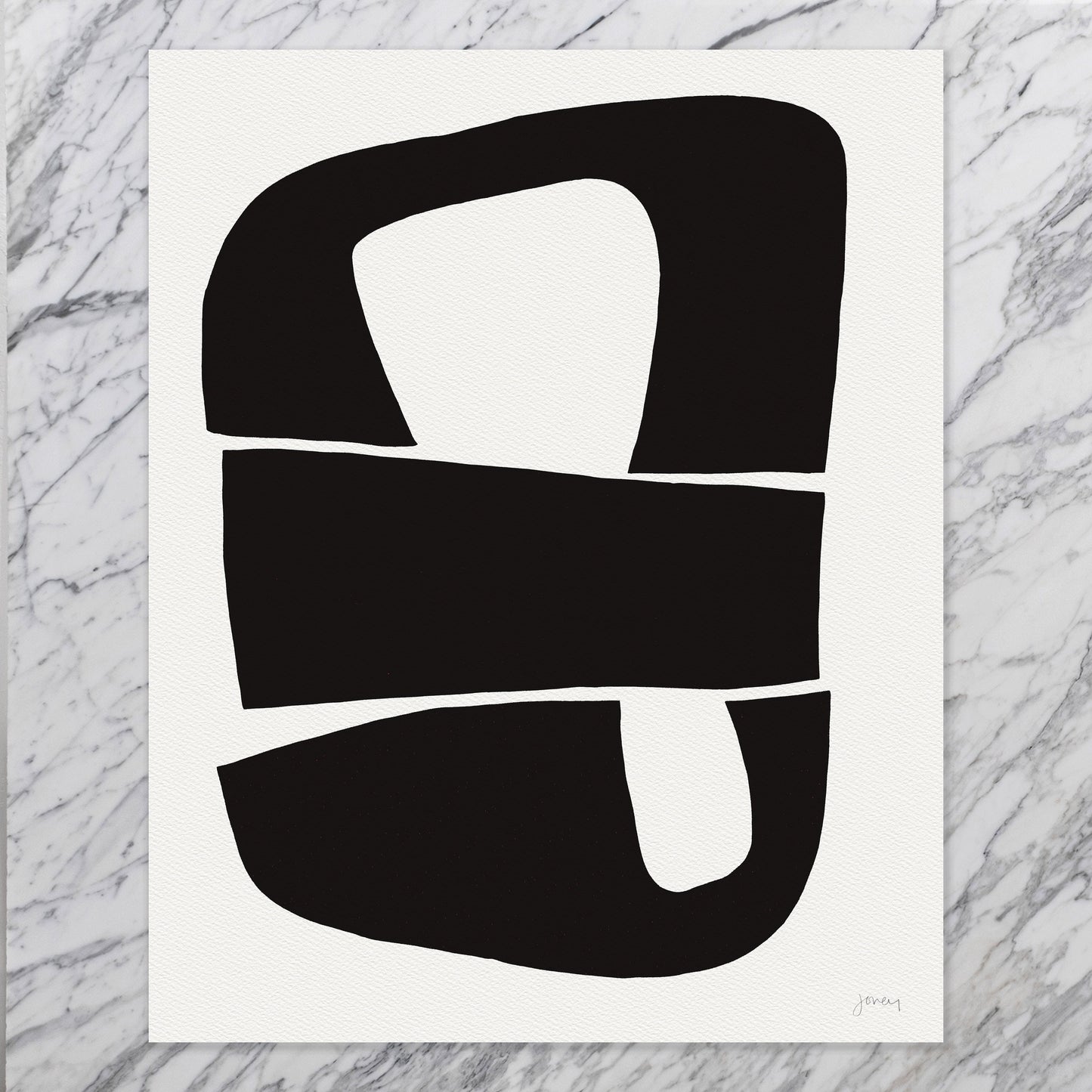 Black and White Abstract Art Print - Unframed or Framed - 200624