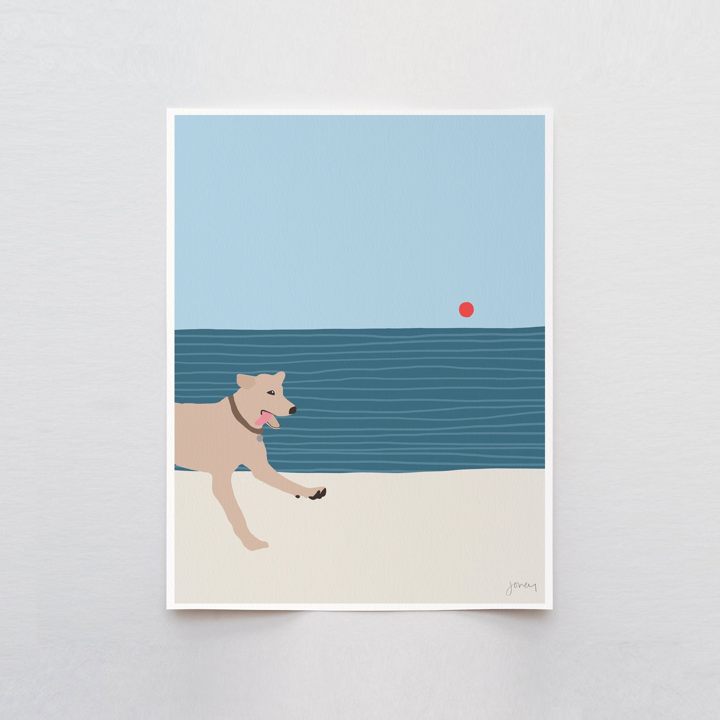 Fetching Labrador Art Print - Unframed or Framed - 150202