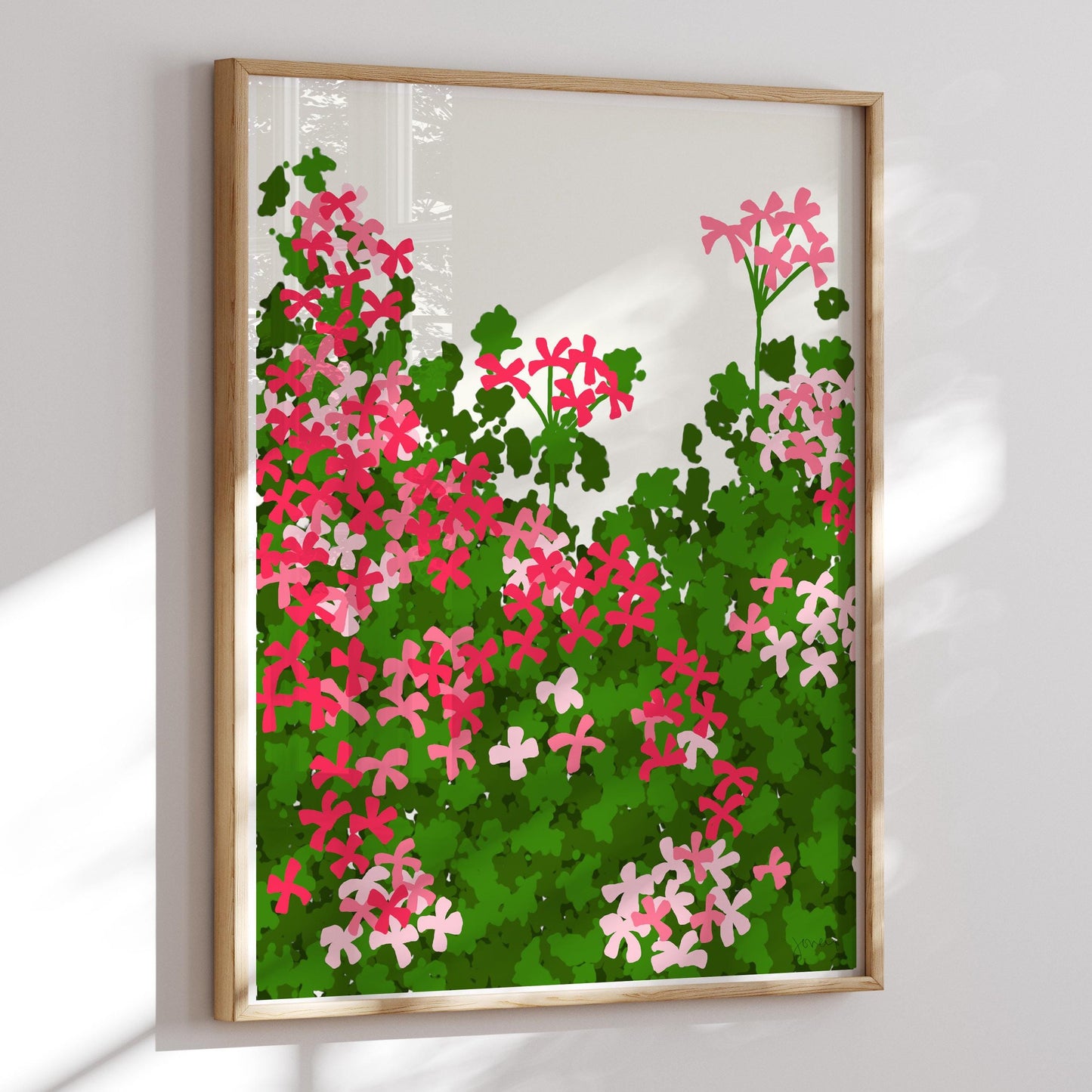 Geranium Hedge Art Print - Unframed or Framed - 120105