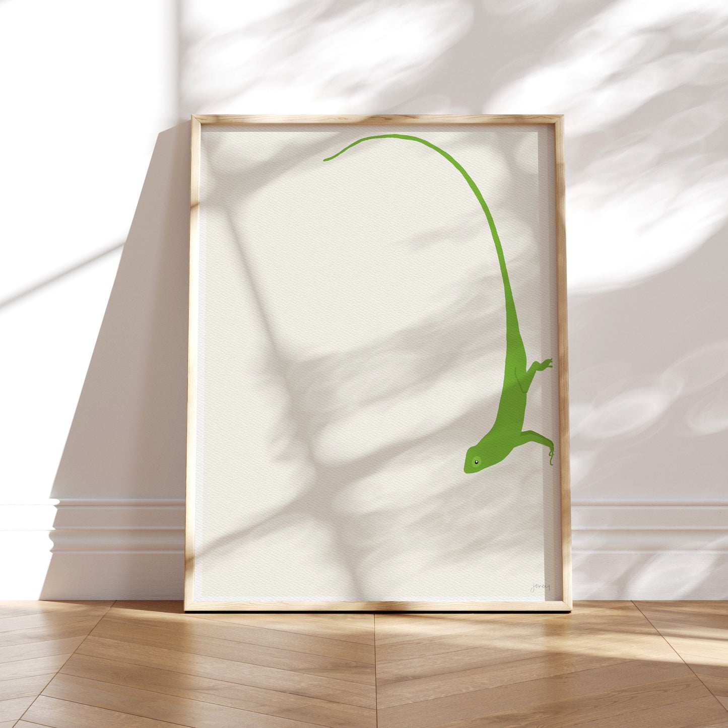 Green Gecko Modern Art Print - Unframed or Framed - 120927
