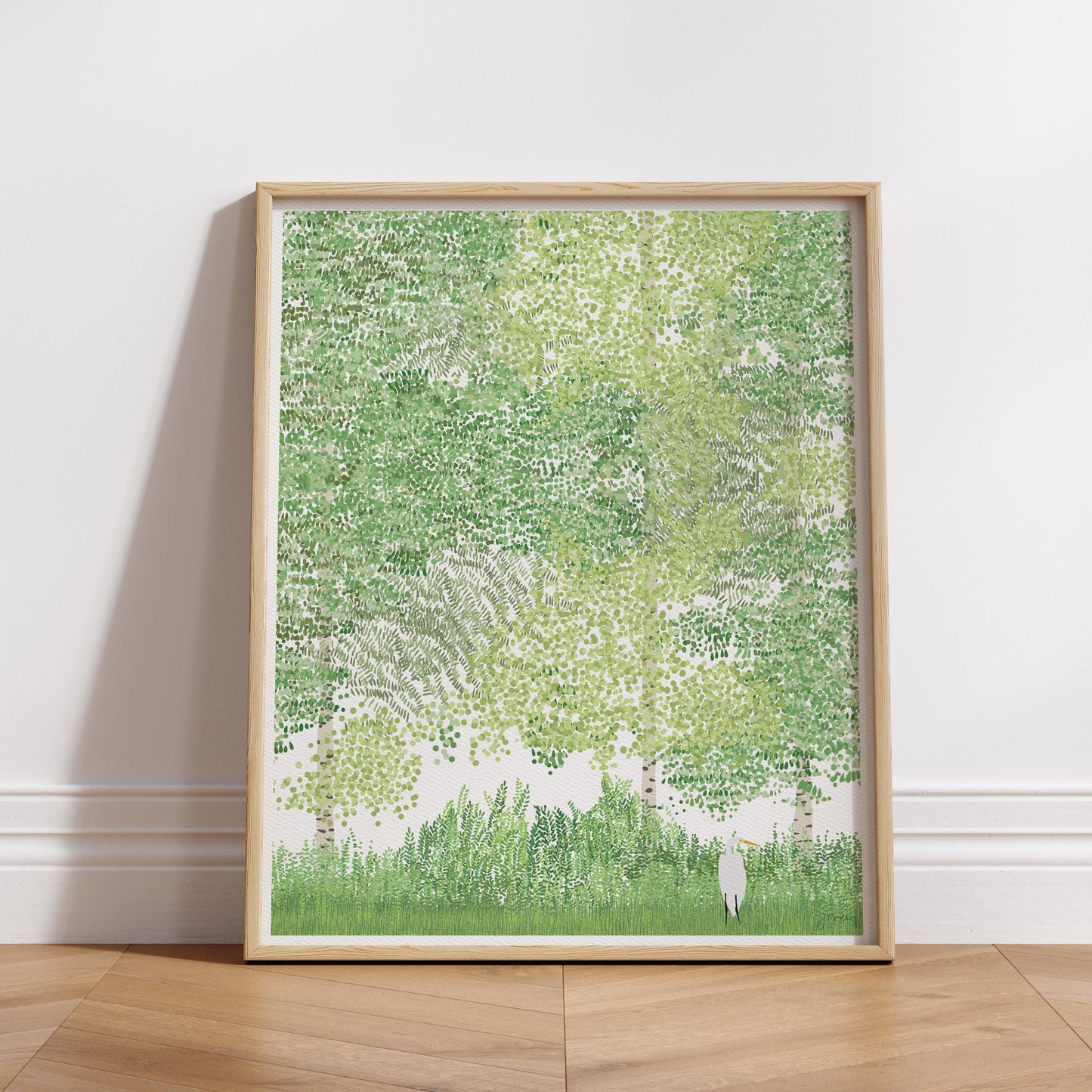 Egret in Marsh Art Print - Unframed or Framed - 250215