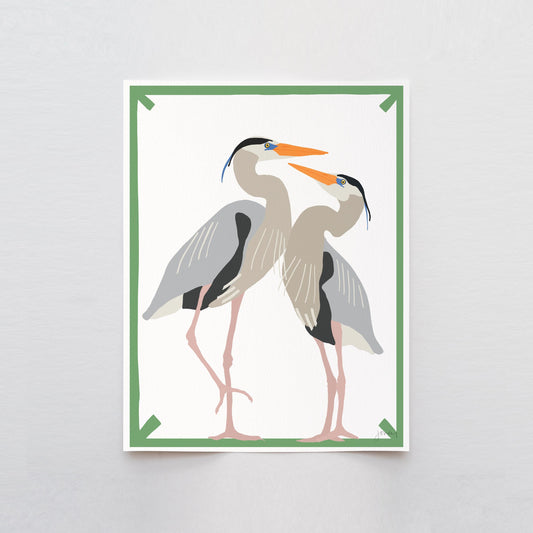 Pair of Herons Art Print – Signed Art on Museum Quality Paper