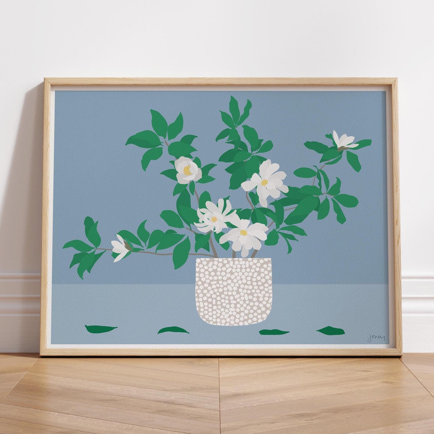Magnolia Leaves Abstract Still Life Art Print - Unframed or Framed - 250205