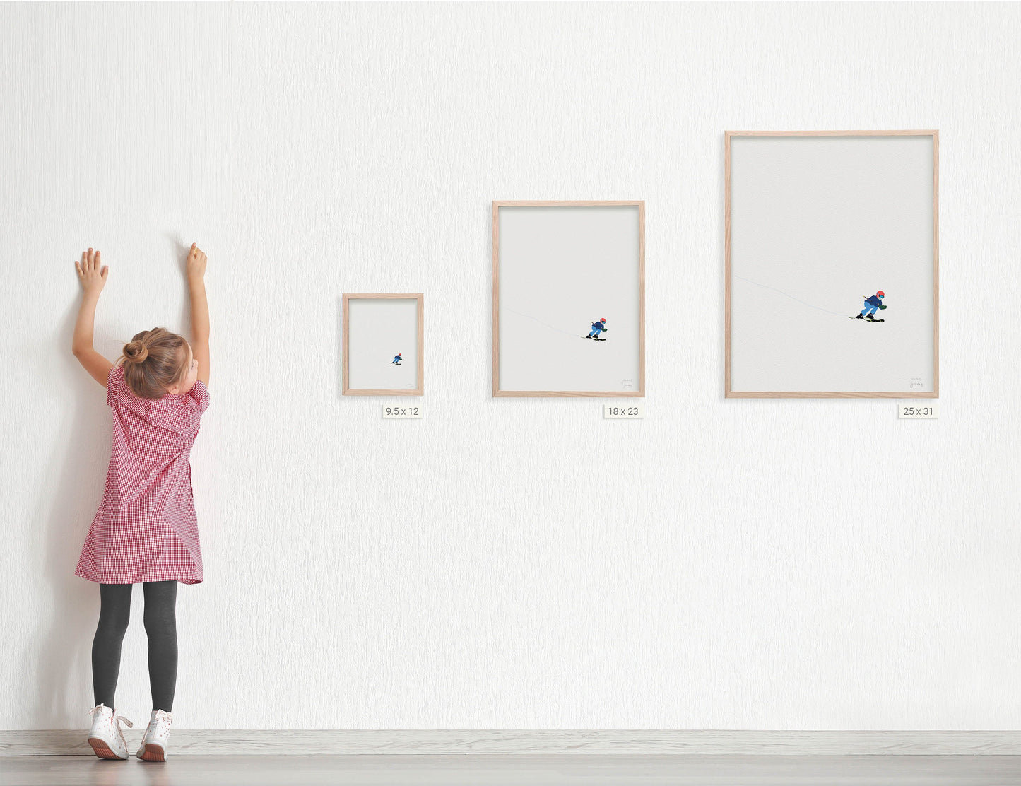 Downhill Skiing Art Print - Unframed or Framed - 240107