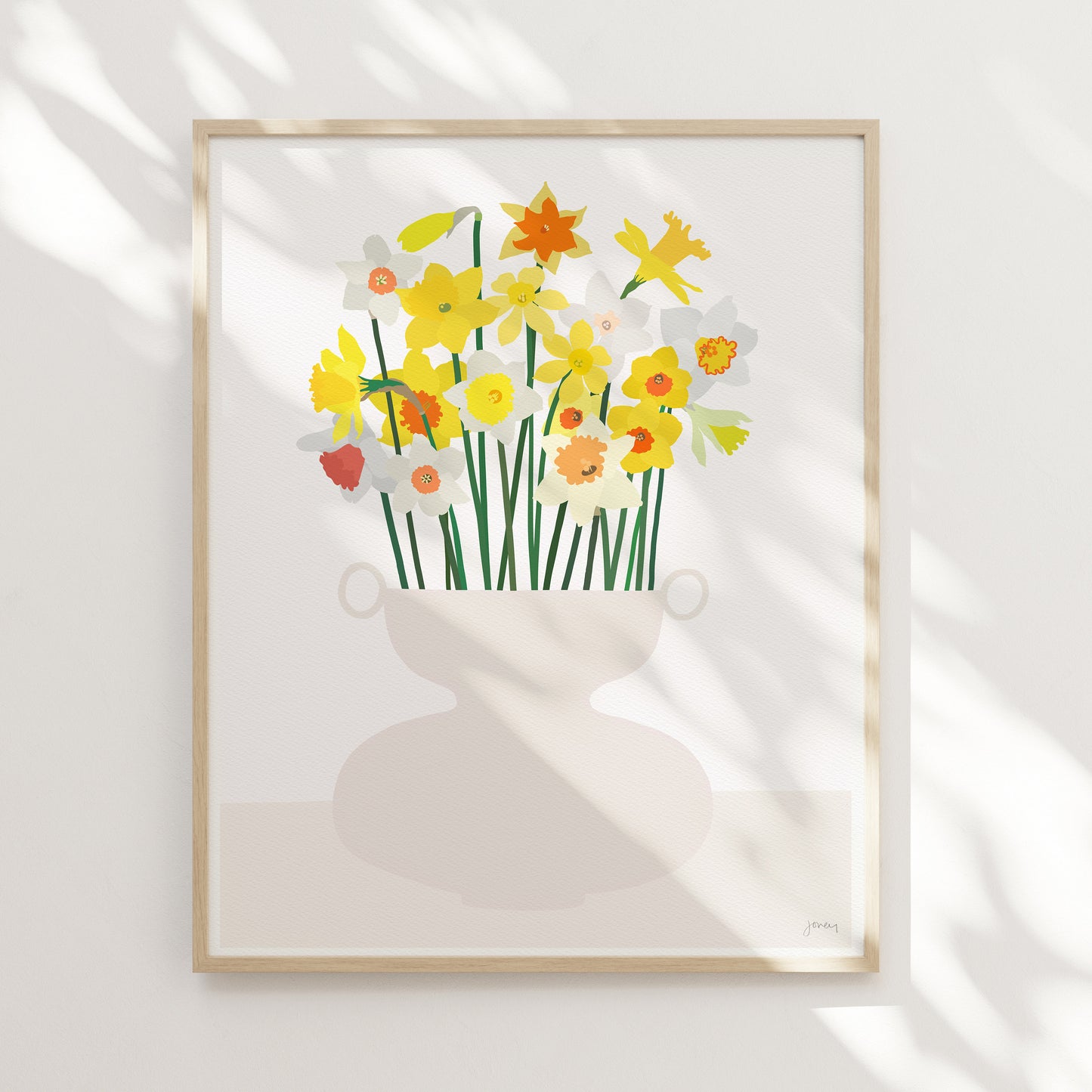 Abstract Vase of Daffodils Art Print - Unframed or Framed - 200816