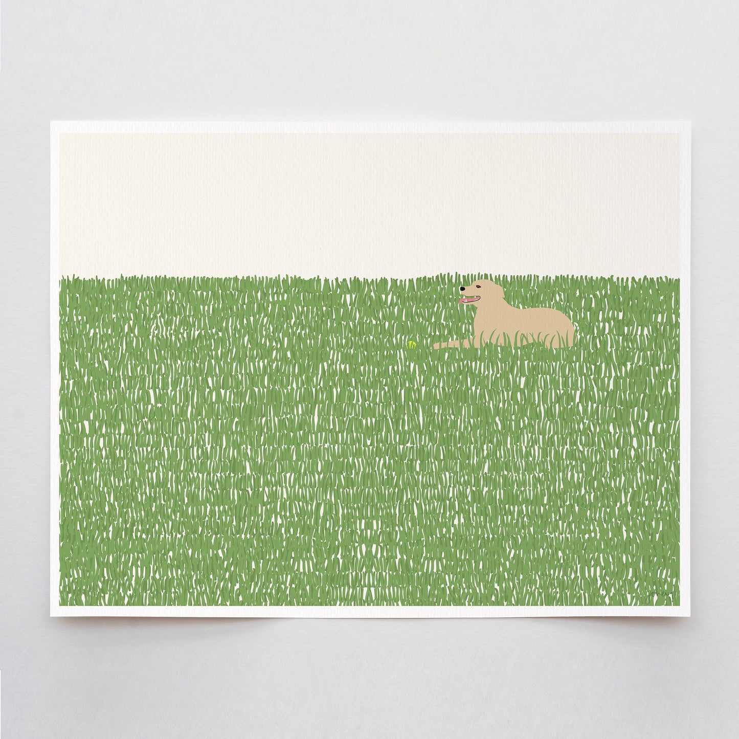 Happy Labrador in the Grass Art Print - Unframed or Framed - 141008