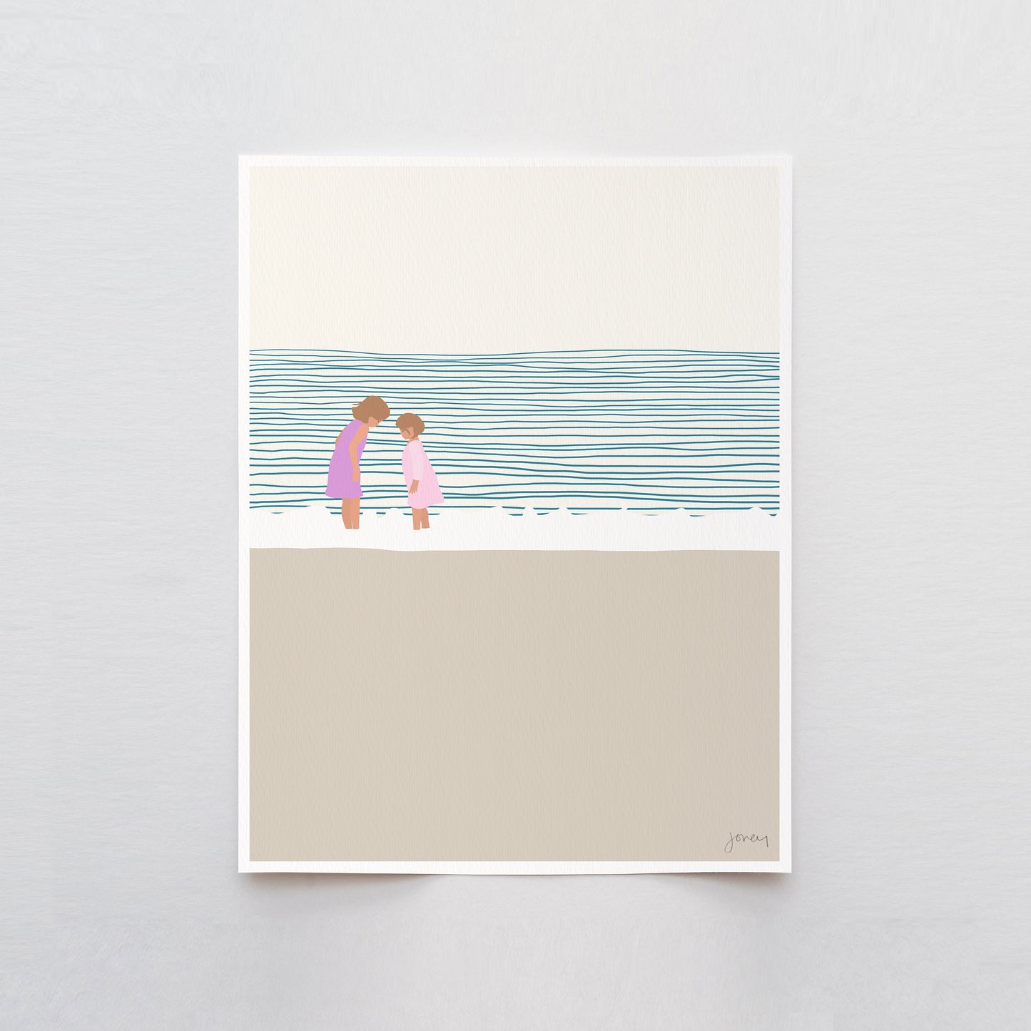 Sisters on the Beach Art Print - Unframed or Framed - 140619