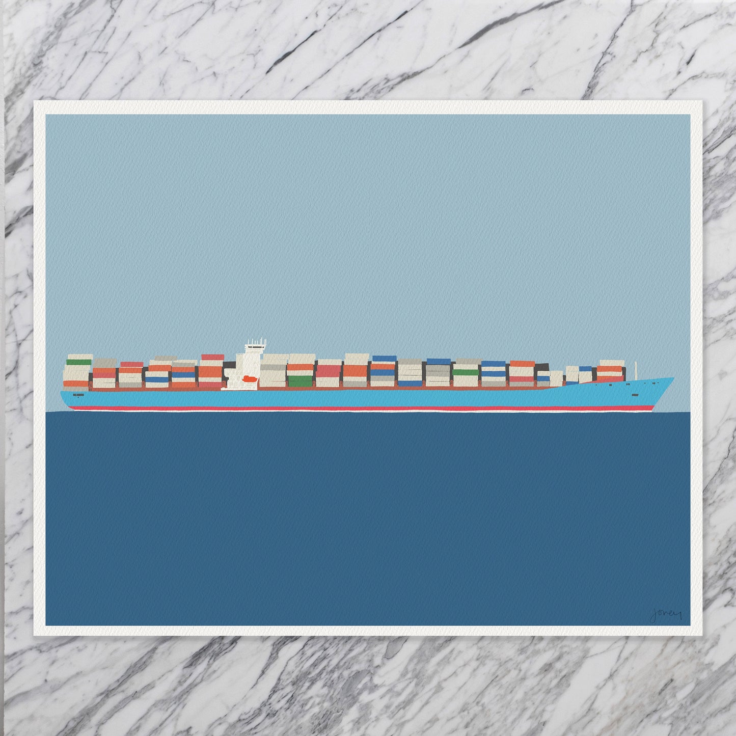 Triple-E Container Ship Art Print - Unframed or Framed - 160111