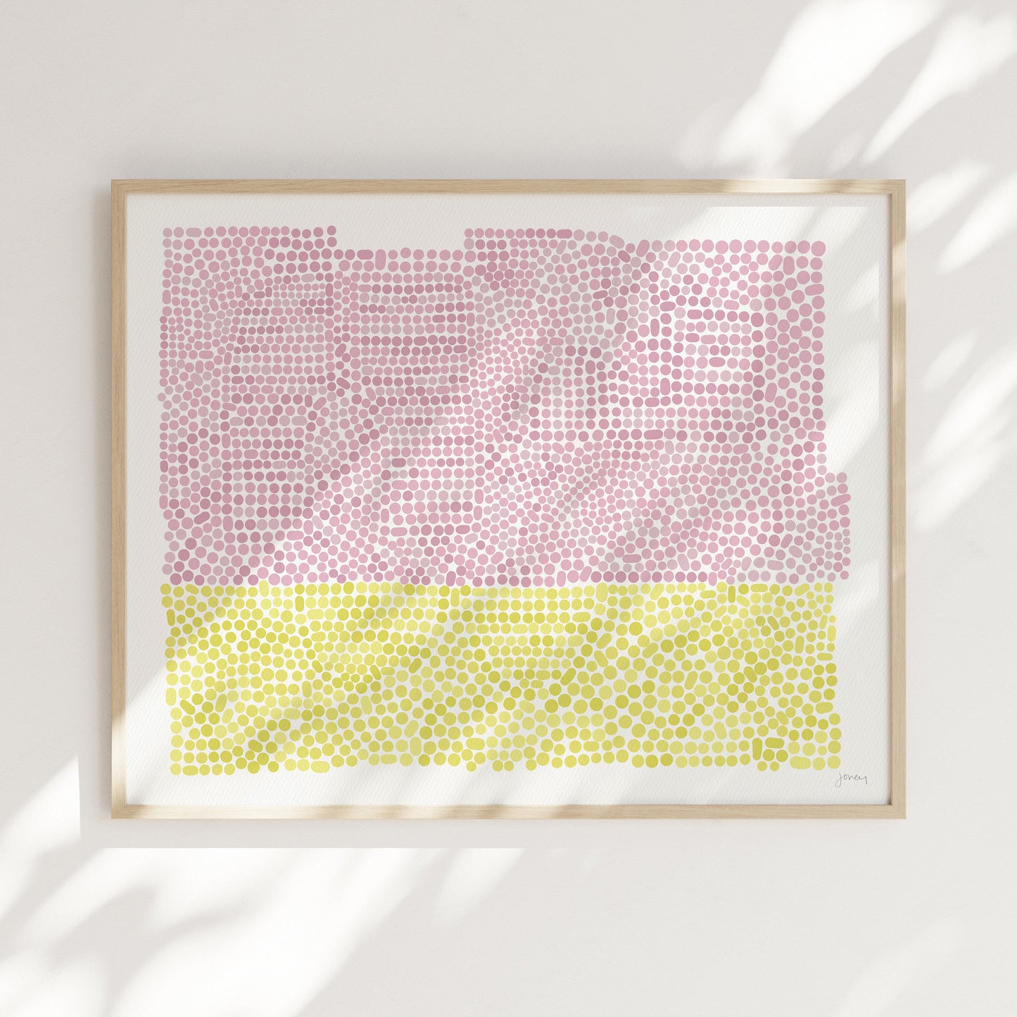 Pink Polka Dots Abstract Art Print - Unframed or Framed - 200216