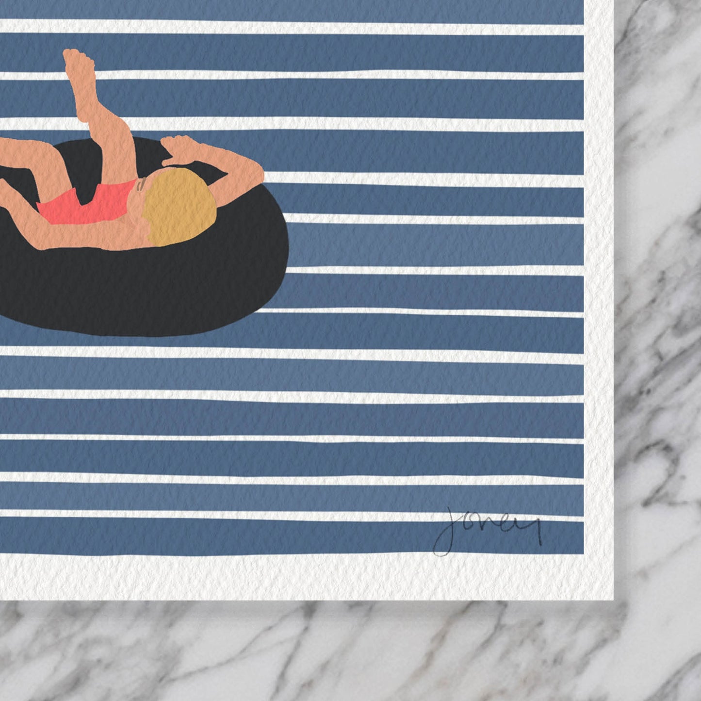 Inner Tubes on a River Art Print - Unframed or Framed - 220917