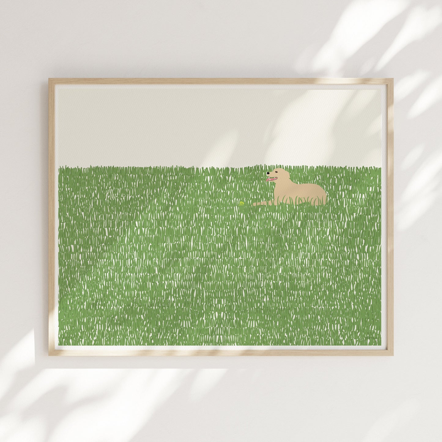 Happy Labrador in the Grass Art Print - Unframed or Framed - 141008