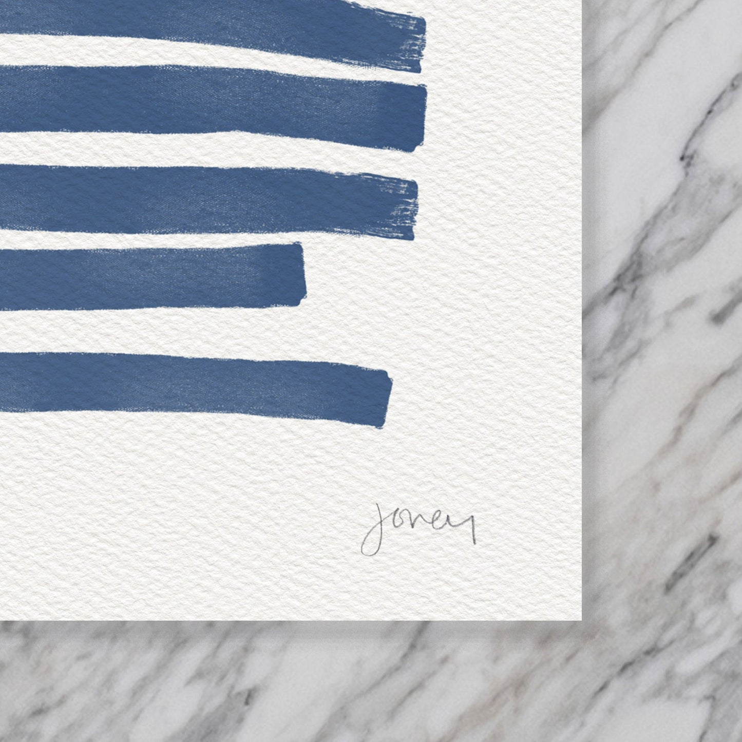 Blue Brushstrokes Art Print - Unframed or Framed - 181007