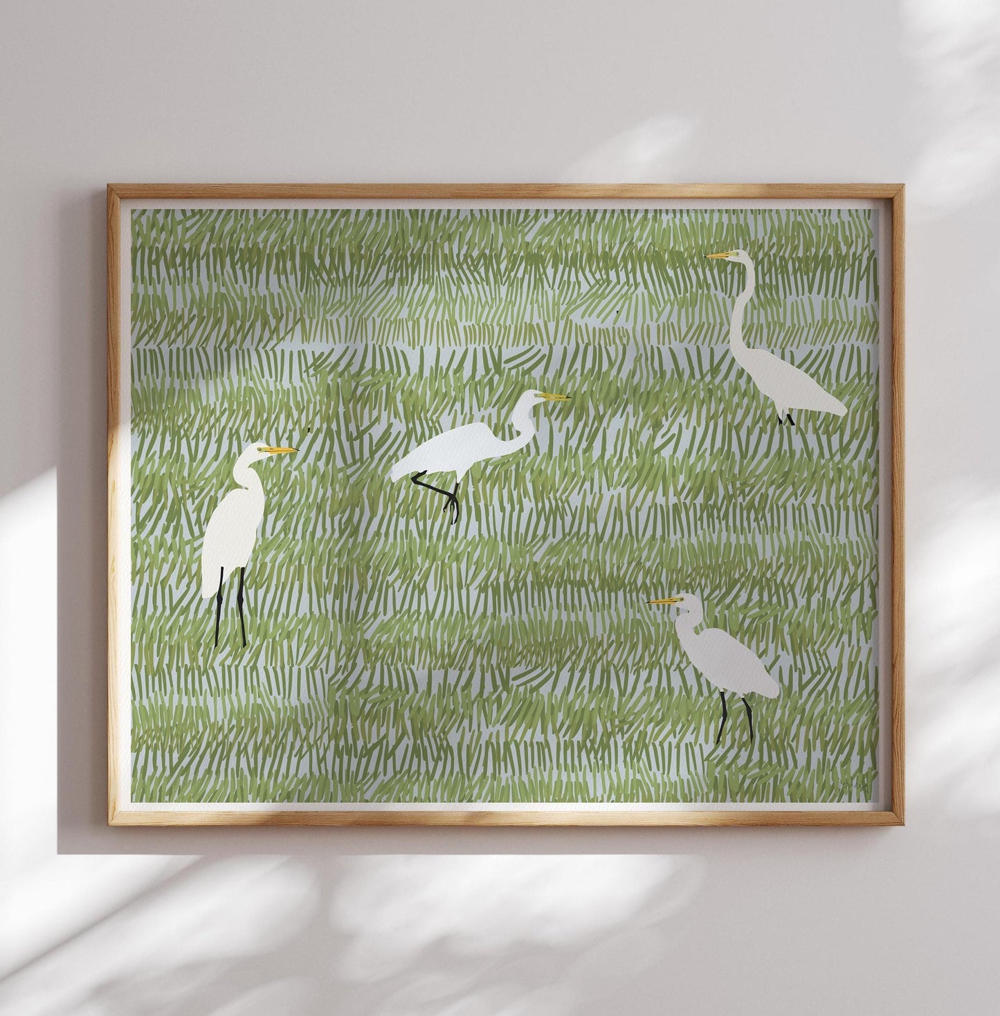 Four Egrets Art Print - Unframed or Framed - 220402