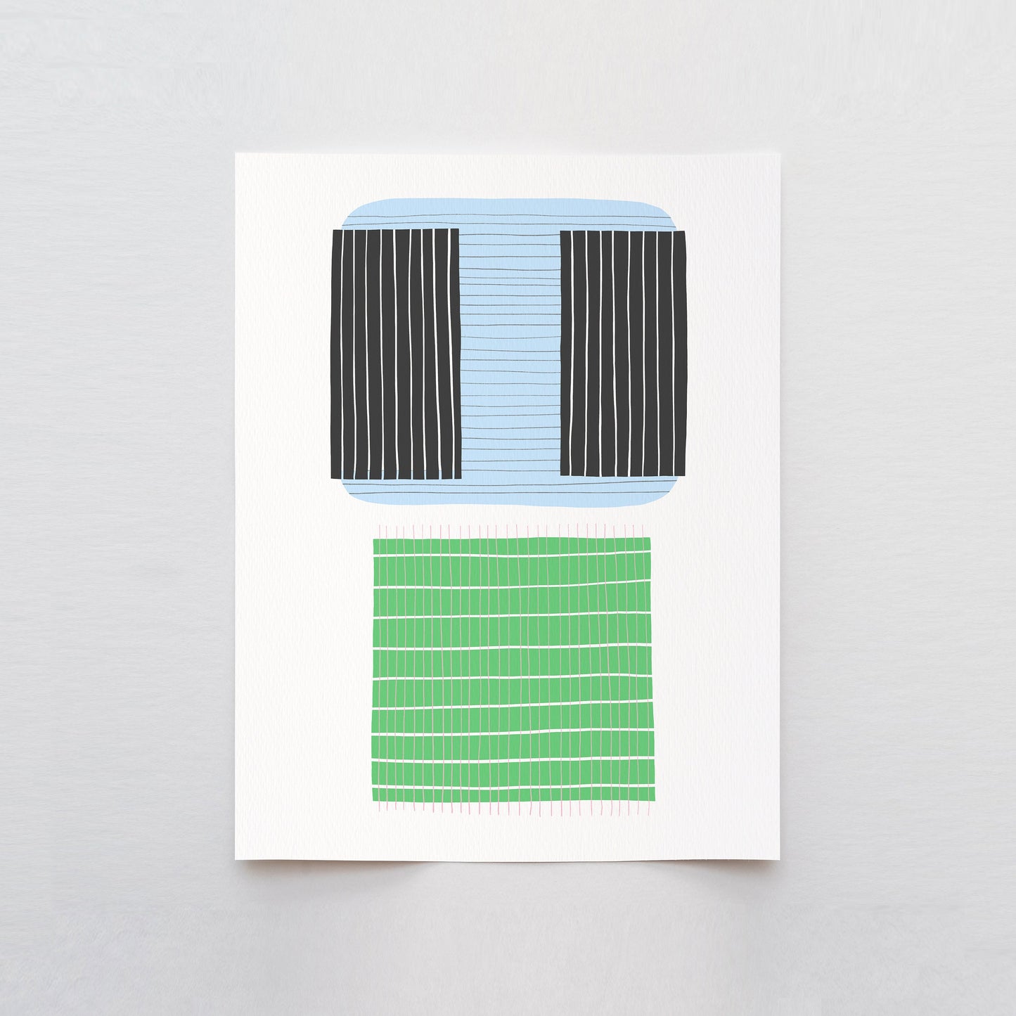 Blue and Green Abstract Art Print- Unframed or Framed - 190705