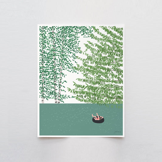 Floating on the Lake Art Print - Unframed or Framed - 221001