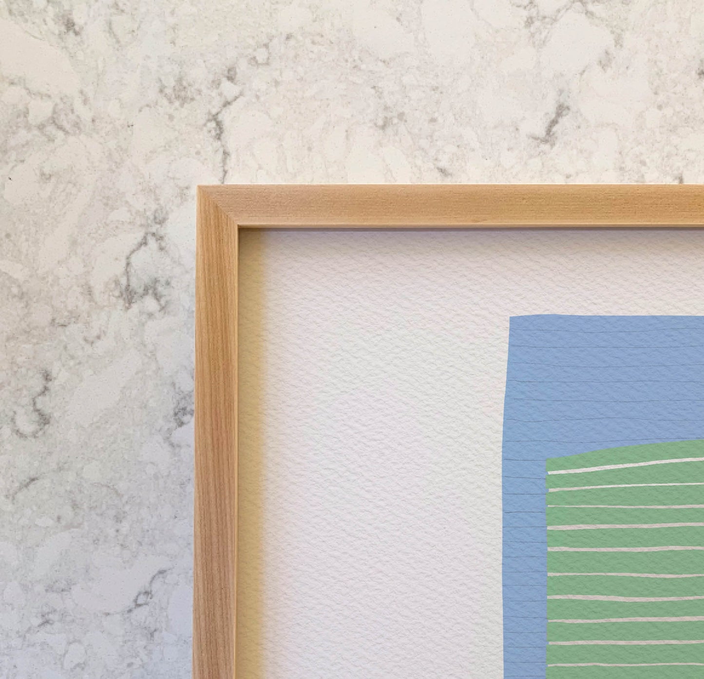 Blue and Green Squares Abstract Art Print - Unframed or Framed - 190406