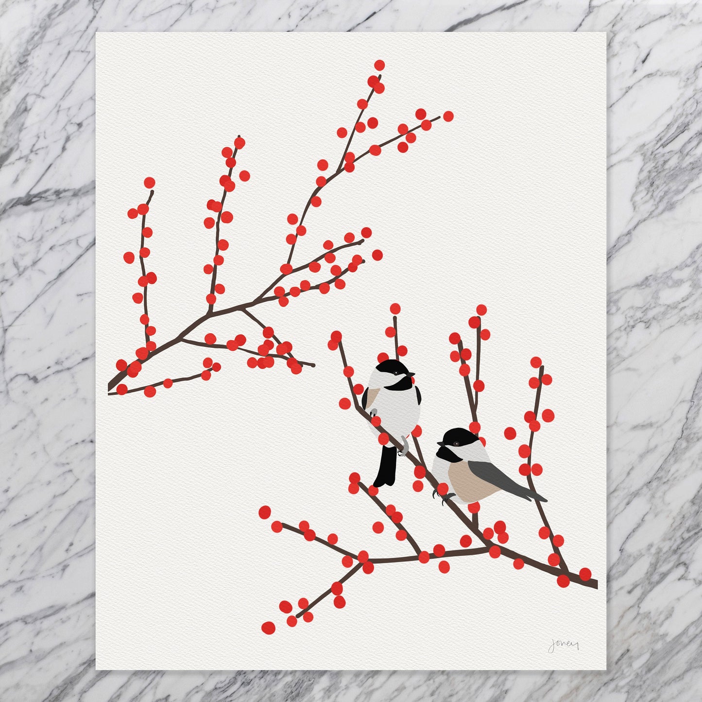 Chickadees Art Print - Unframed or Framed - 231224