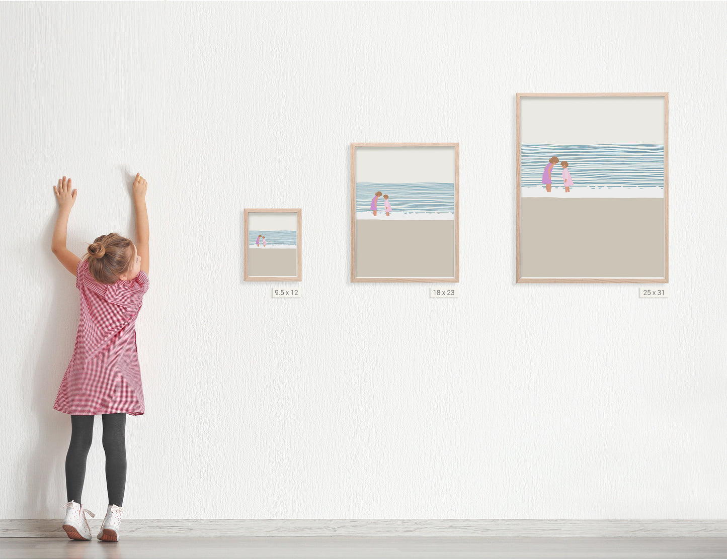 Sisters on the Beach Art Print - Unframed or Framed - 140619