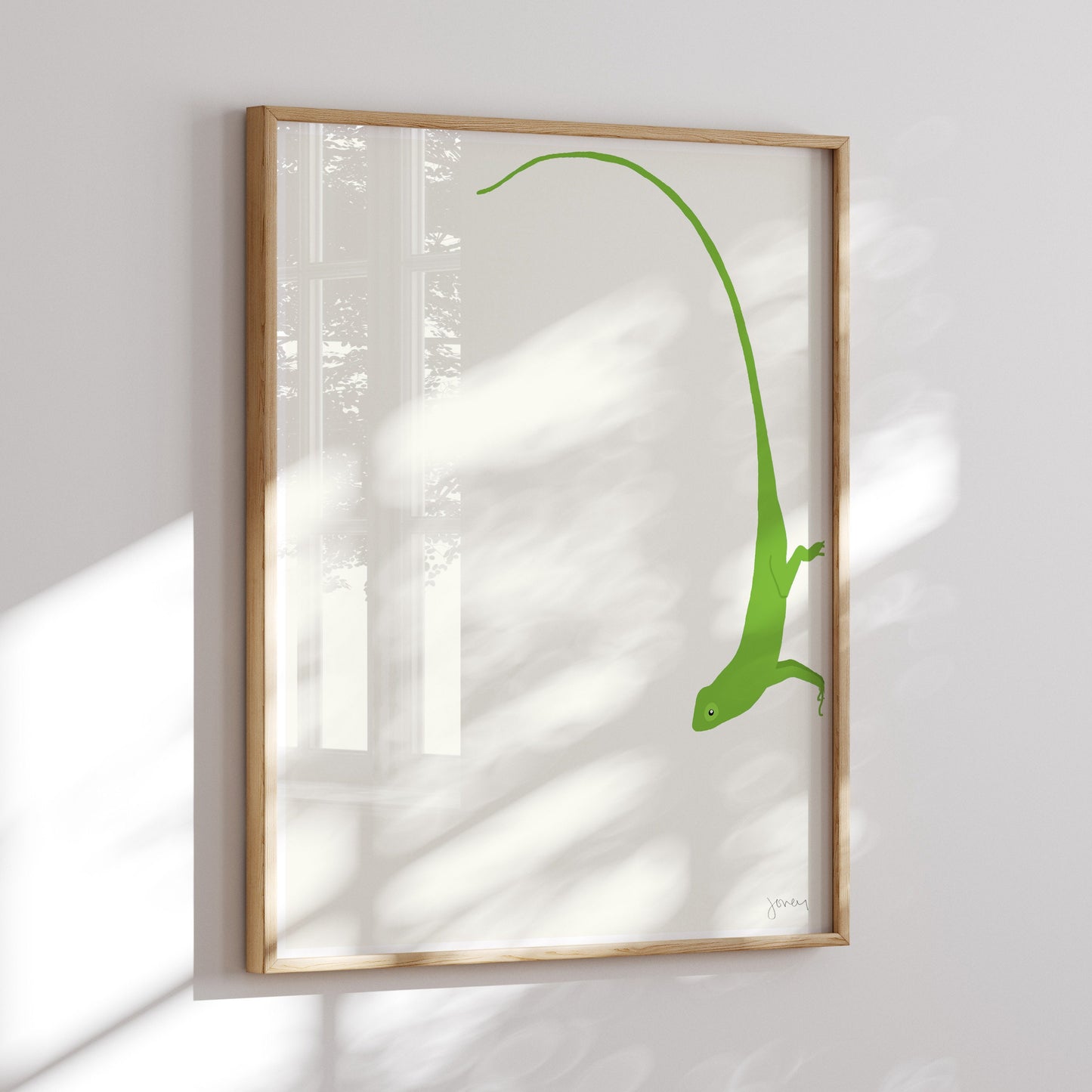 Green Gecko Modern Art Print - Unframed or Framed - 120927