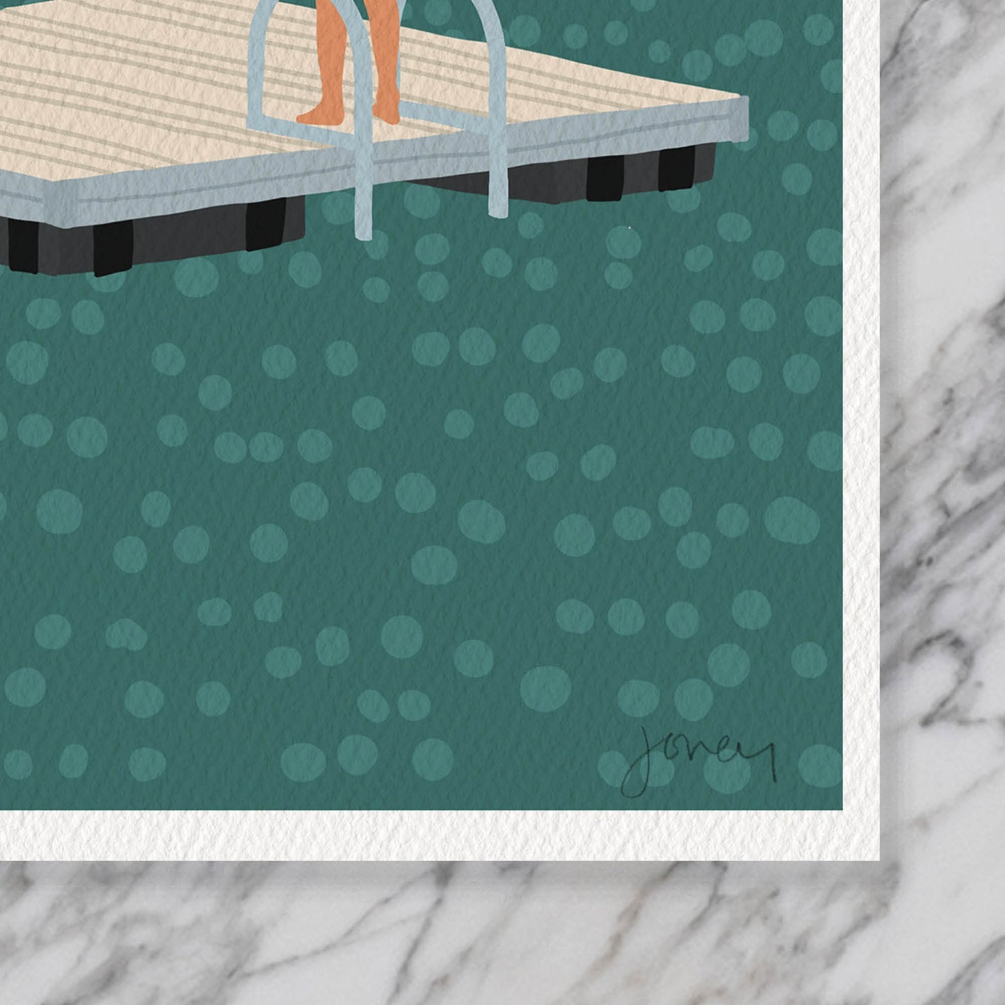 Lake Swim Platform Art Print - Unframed or Framed - 210602