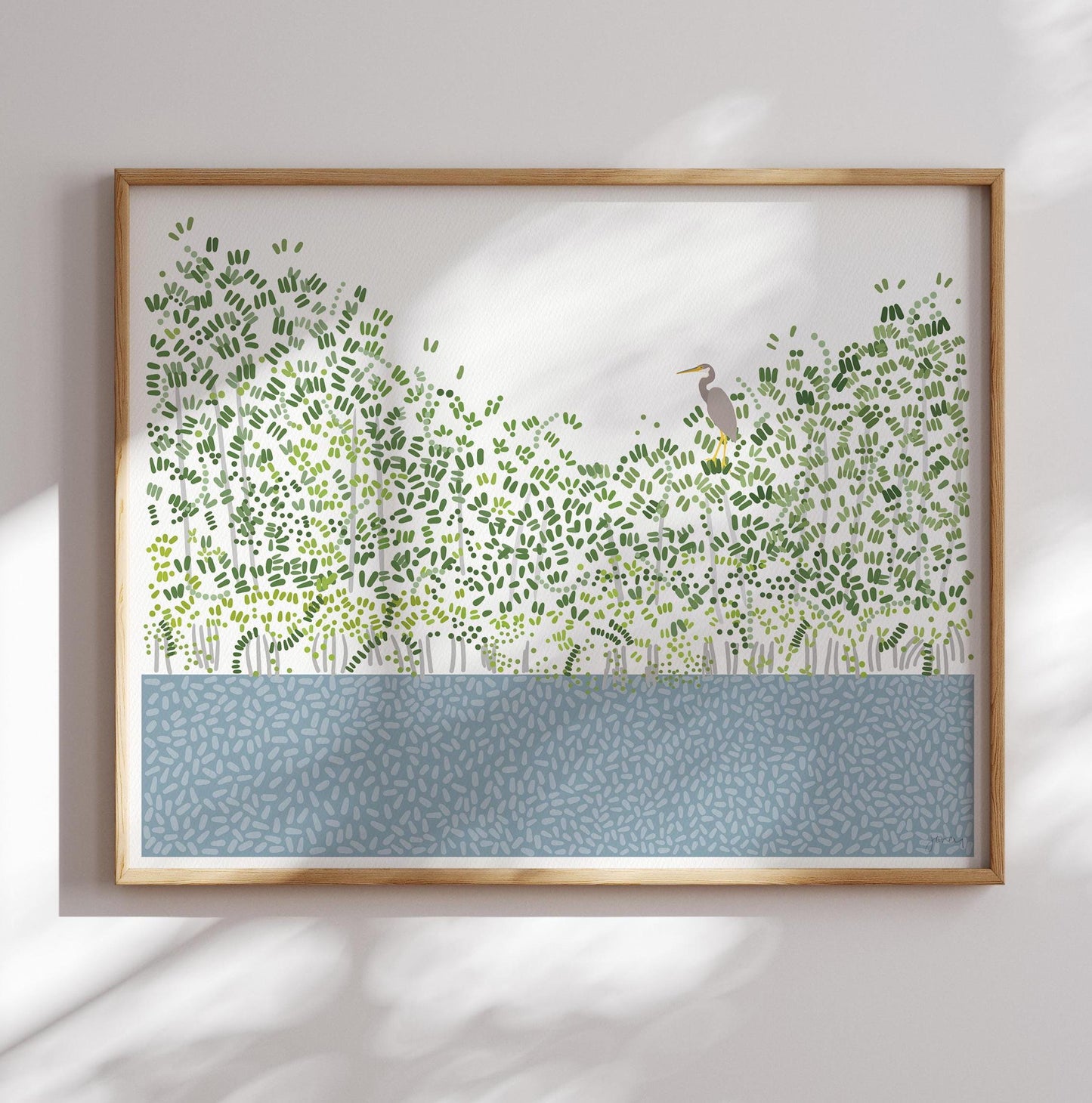 Tricolored Heron in Mangrove Art Print - Unframed or Framed - 241208