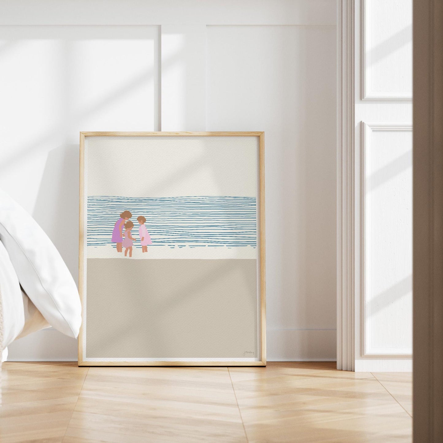 Three Sisters on the Beach Art Print - Unframed or Framed - 140619