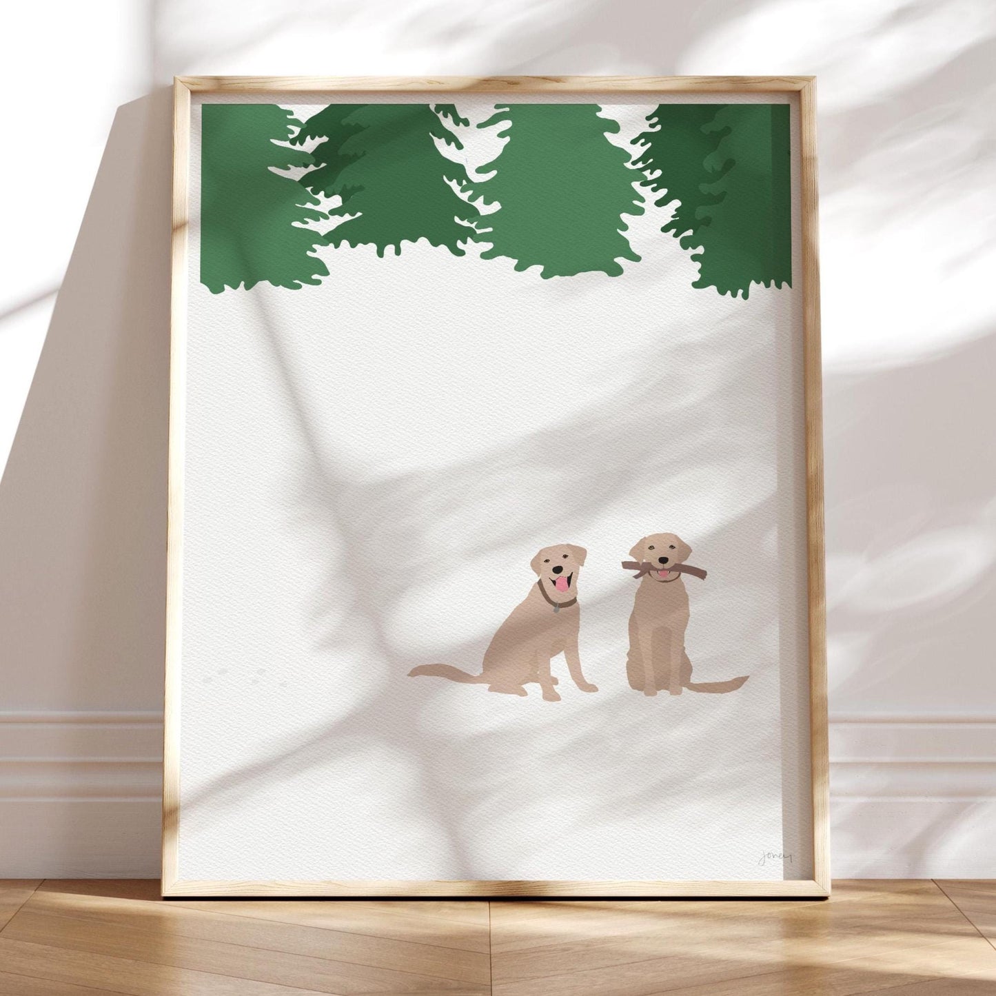 Snowy Labradors Art Print - Unframed or Framed - 230128