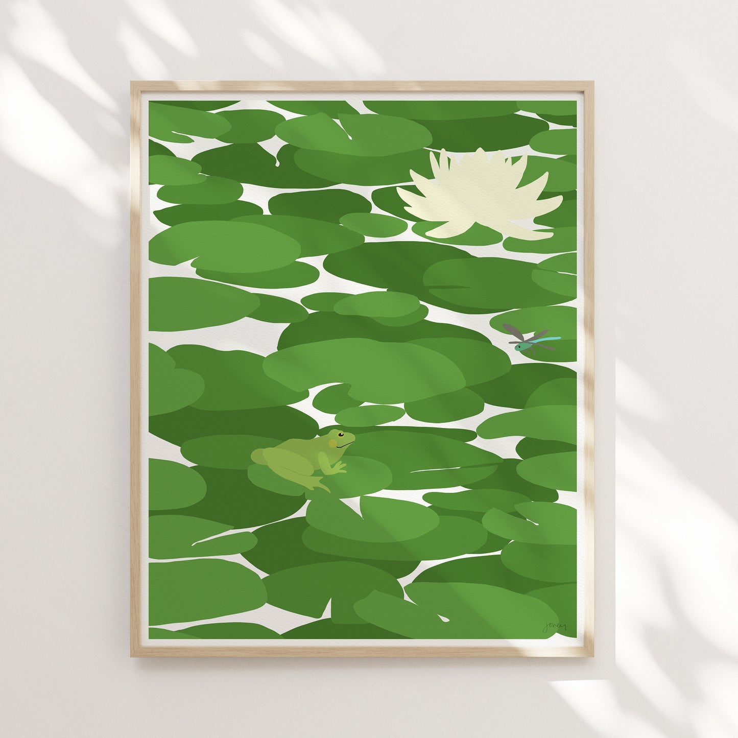 Frog on Lily Pads Art Pint - Unframed or Framed - 130606