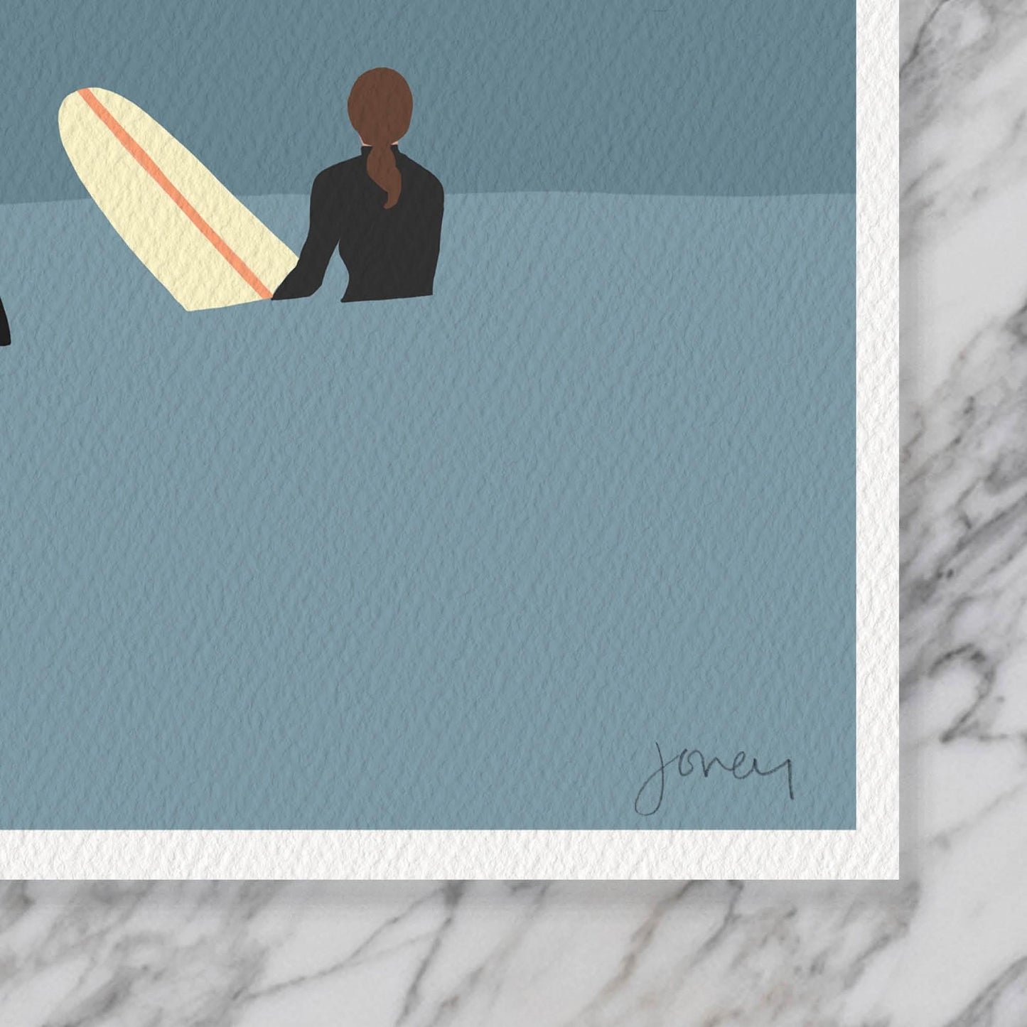 Surfers Waiting Art Print - Unframed or Framed - 250206