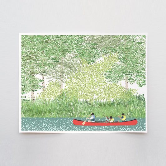 Canoeing Kids Art Print - Unframed or Framed - 210708