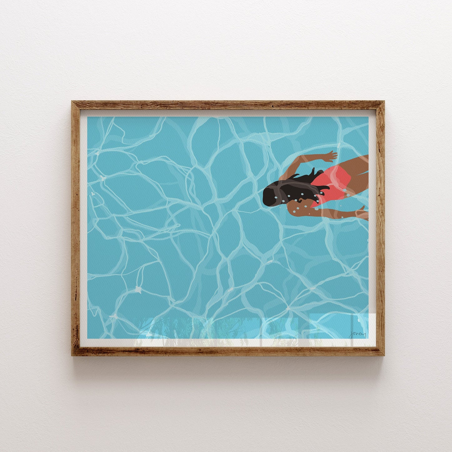 Girl Swimming Art Print - Unframed or Framed - 160524