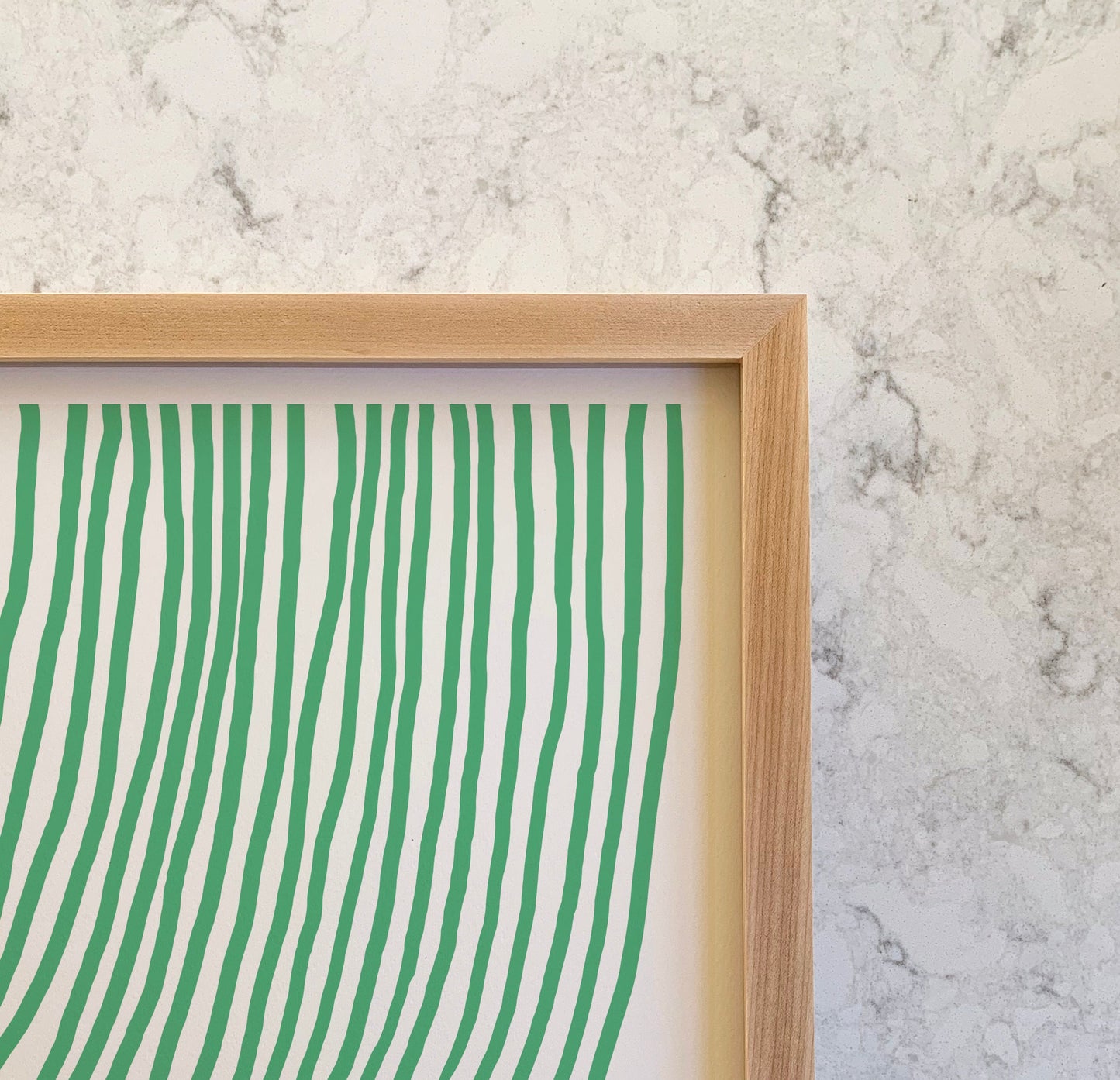 Green Striped Abstract Art Print - Framed or Unframed - 160214