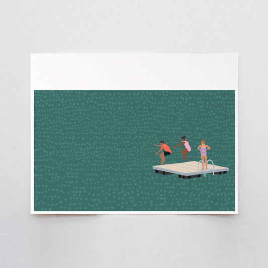 Lake Swim Platform Art Print - Unframed or Framed - 210602