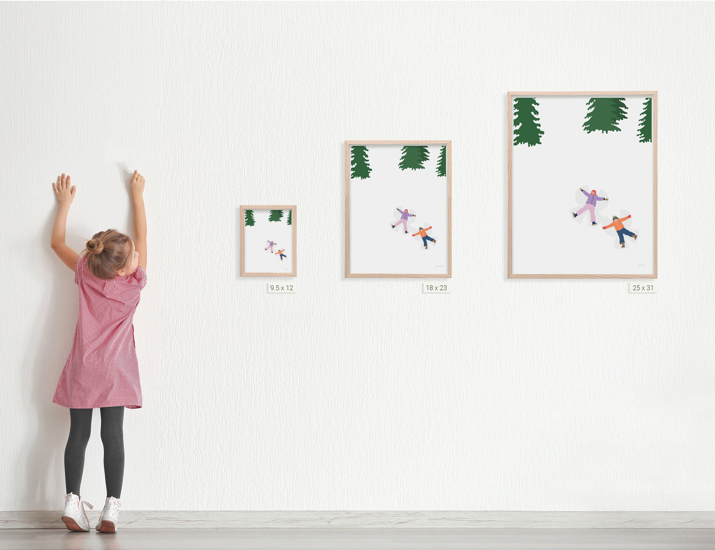 Making Snow Angels Art Print - Unframed or Framed - 221231