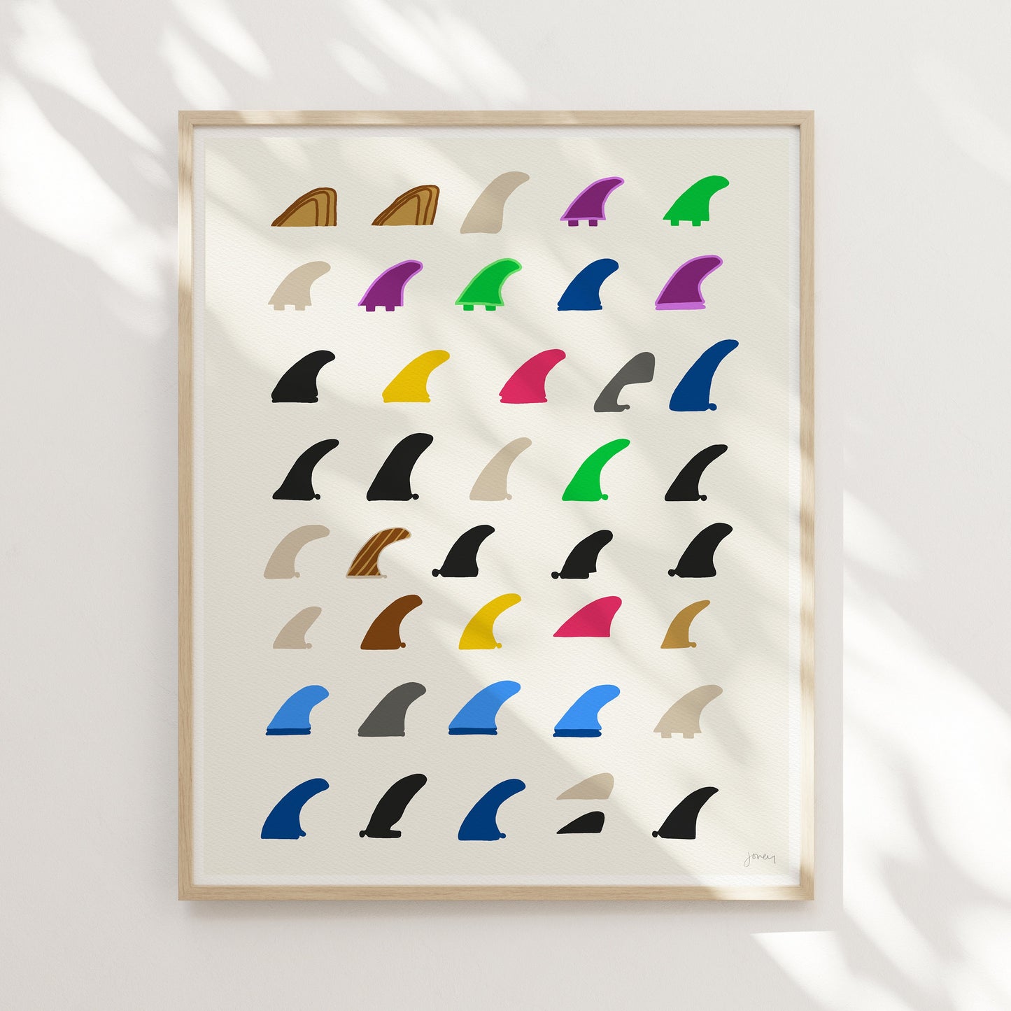 Families of Surfboard Fins Art Print - Unframed or Framed  - 120305