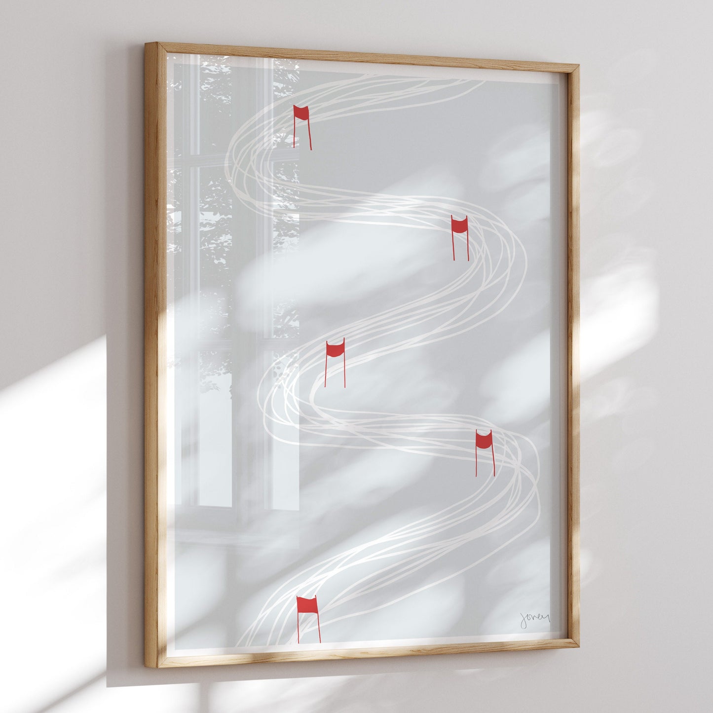 Slalom Ski Race Track Art Print - Unframed or Framed - 140217