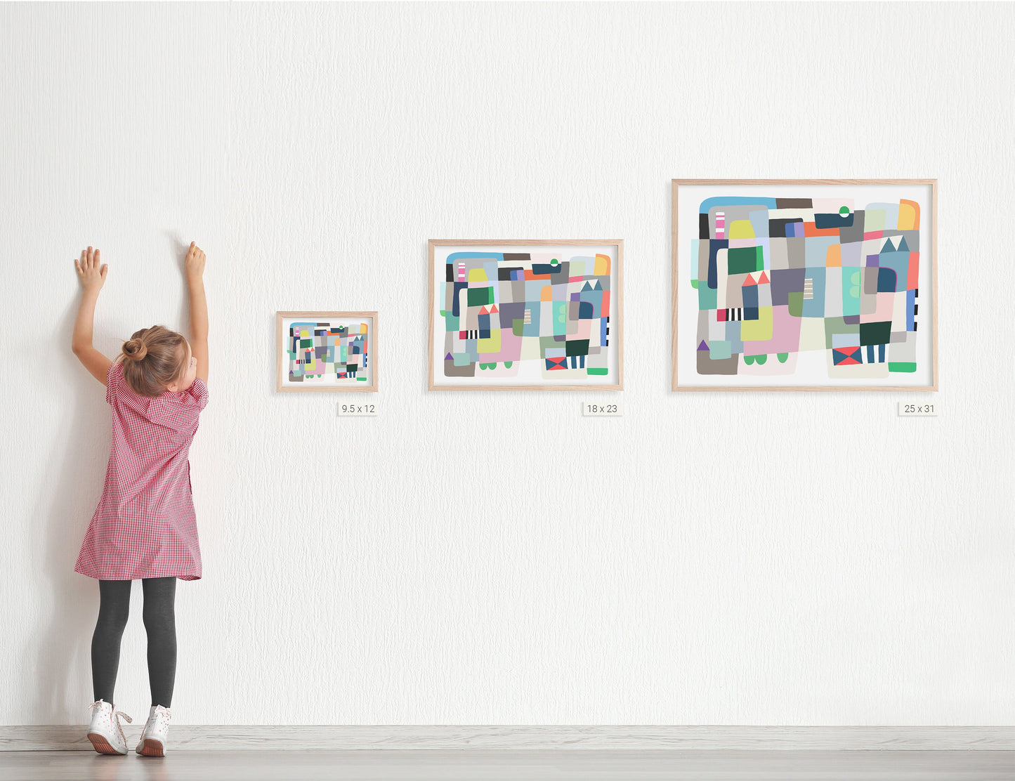 Abstract with Colorful Shapes Art Print - Unframed or Framed - 210430