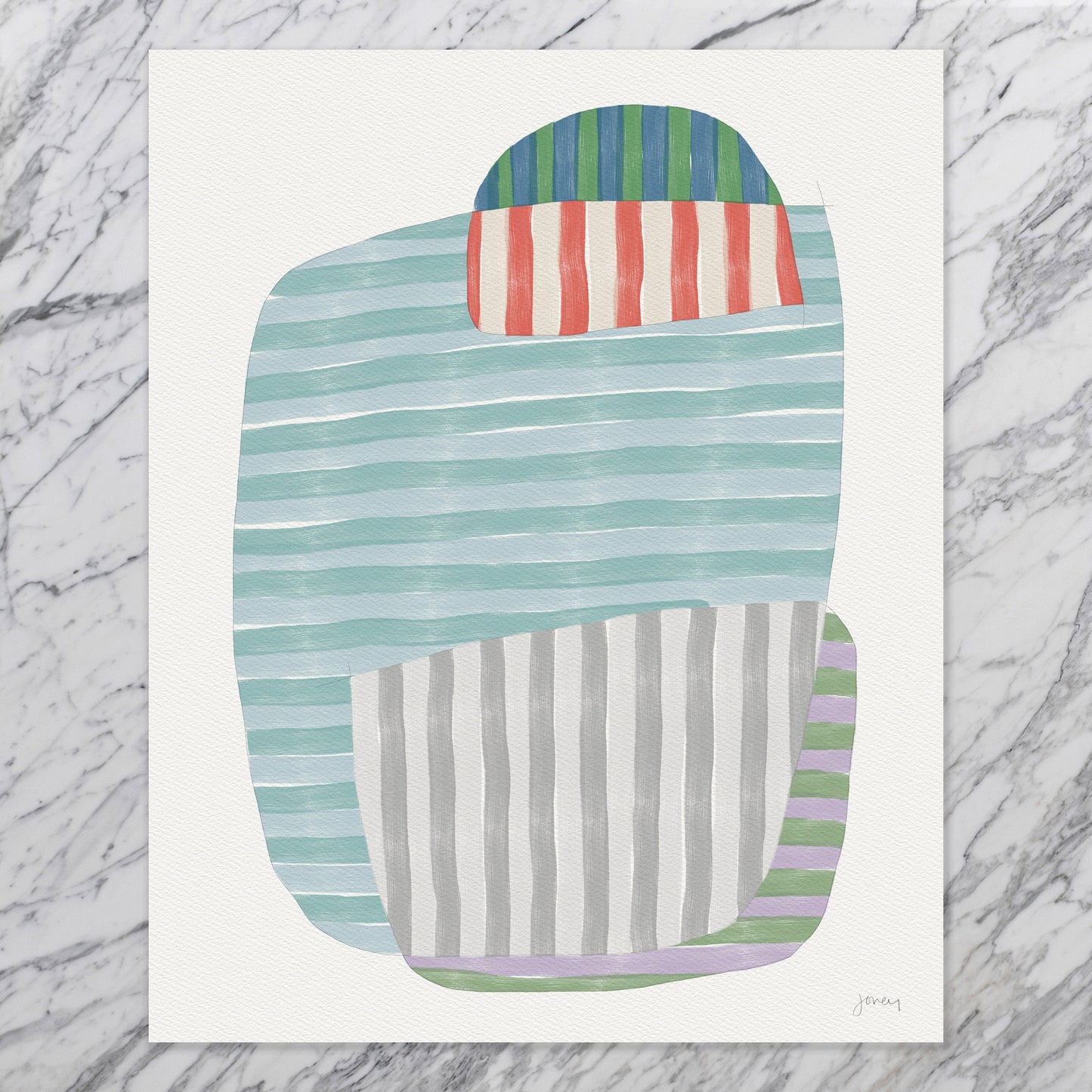 Striped Abstract Art Print - Unframed or Framed - 170914