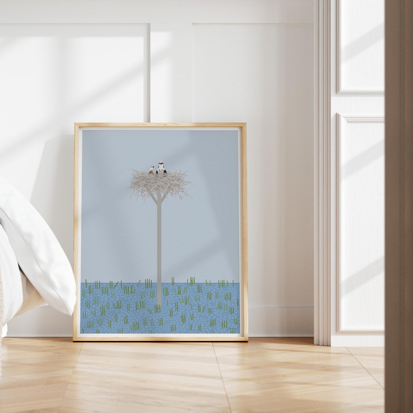 Osprey and Chick in Nest Art Print - Signed - 260621