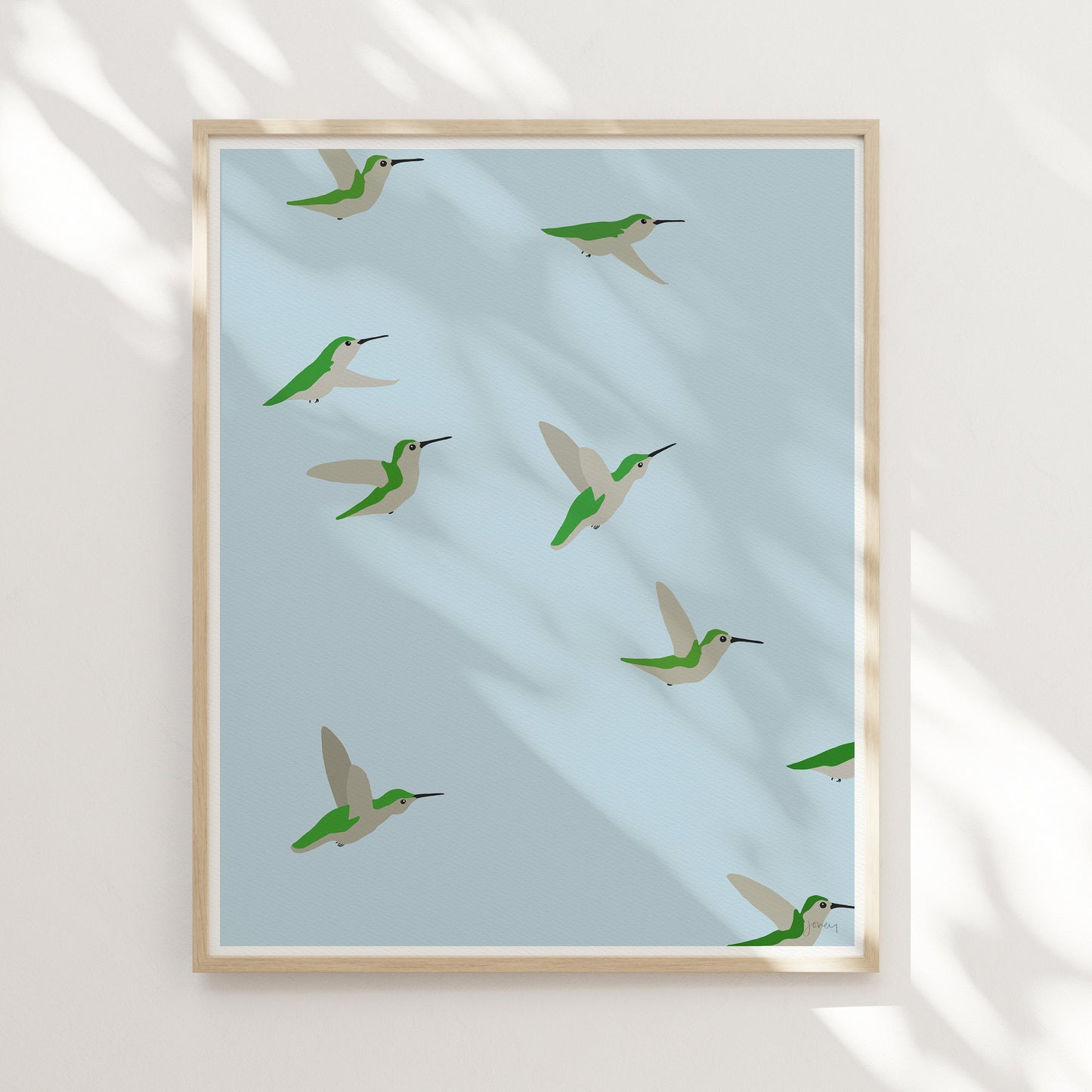 Hummingbirds Group Art Print - Unframed or Framed - 211217